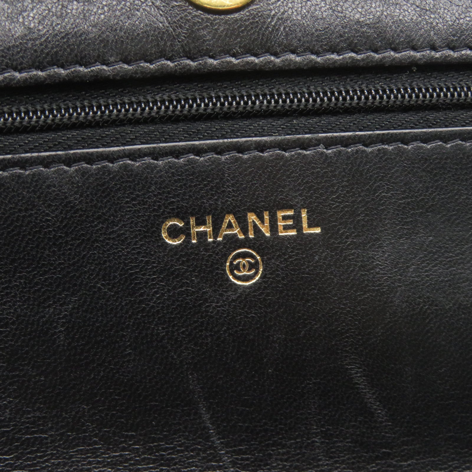 CHANEL 菱格羊皮皮革Chain Shoulder Bag金扣肩背袋黑色