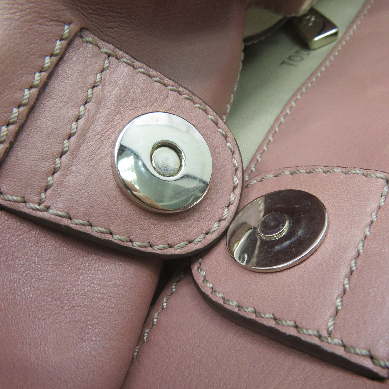 TOD'S Sheepskin Leather 2 Way Shoulder Bag Handle Shoulder Bag Pink Apricot