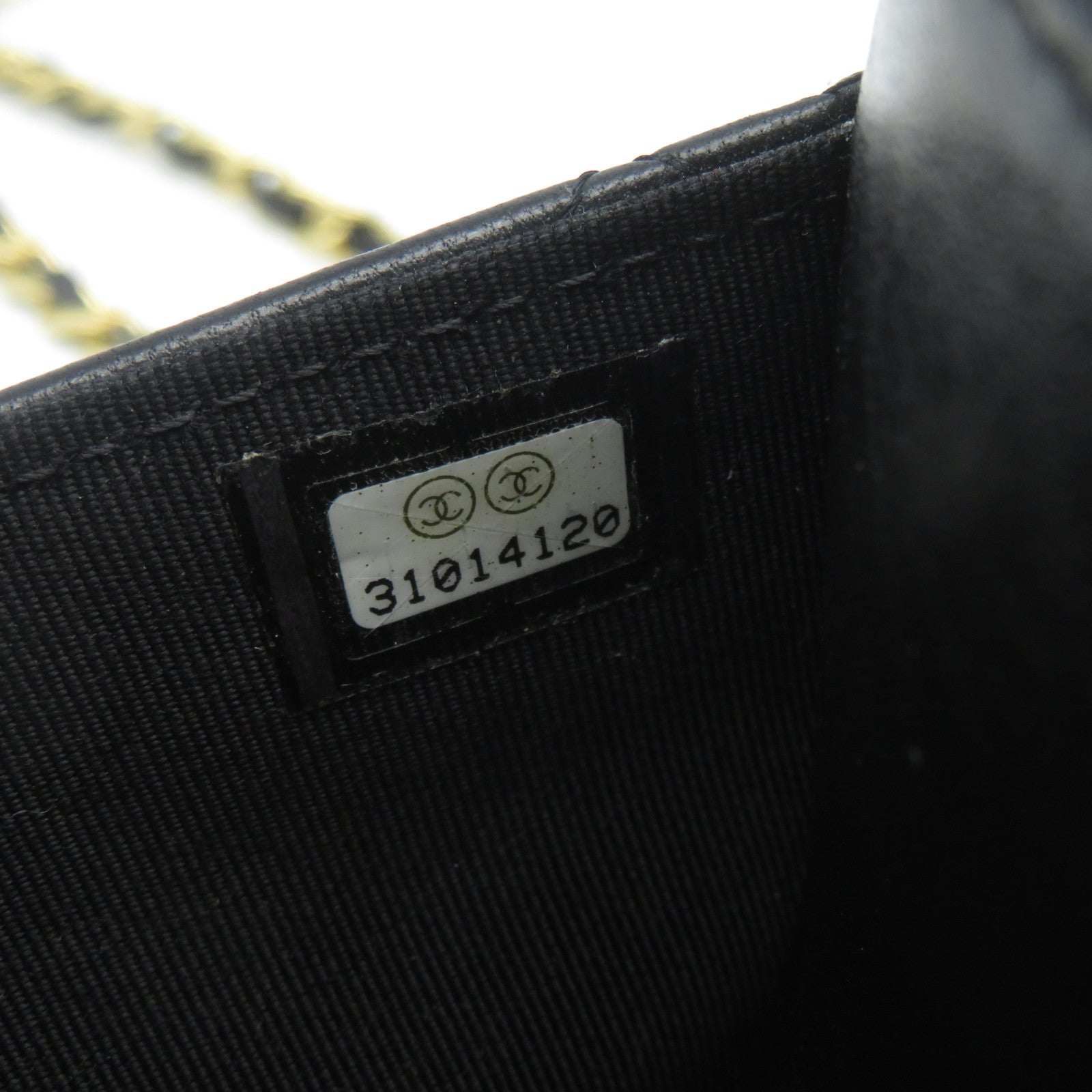 CHANEL 菱格羊皮皮革Chain Shoulder Bag金扣肩背袋黑色