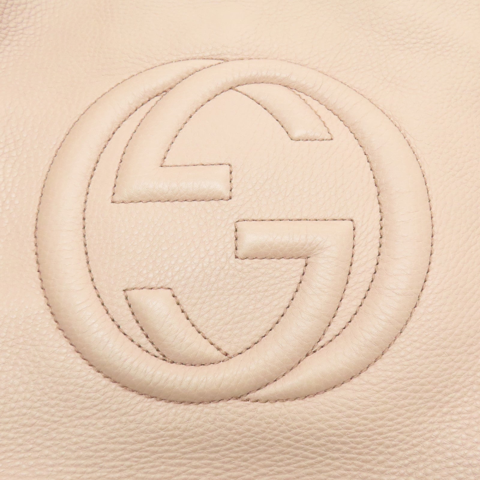 GUCCI 牛皮皮革Soho Chain Shoulder Bag金扣粉紅色