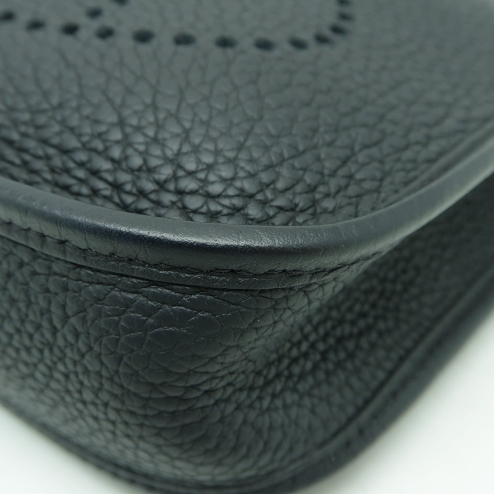 HERMES Clemence皮革Evelyne TPM金扣肩背袋黒色