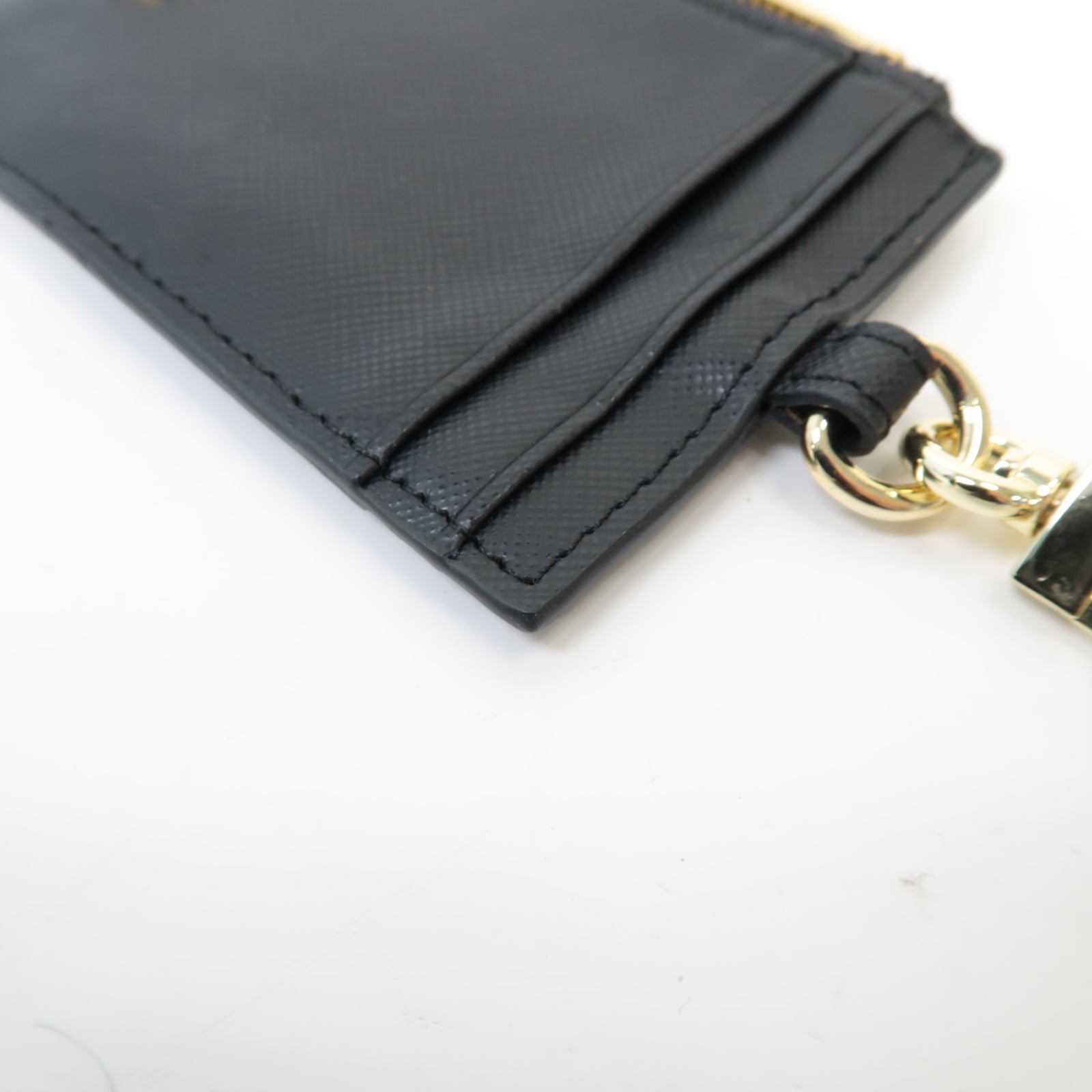 Tory Burch 牛皮皮革Card Holder金扣卡片套黑色