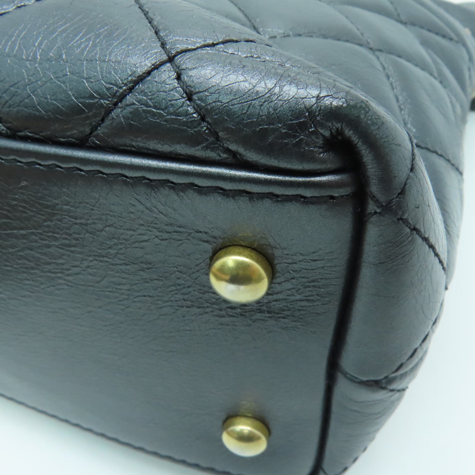CHANEL 【激减优惠】菱格牛皮皮革Chain Shoulder金扣链带肩背袋