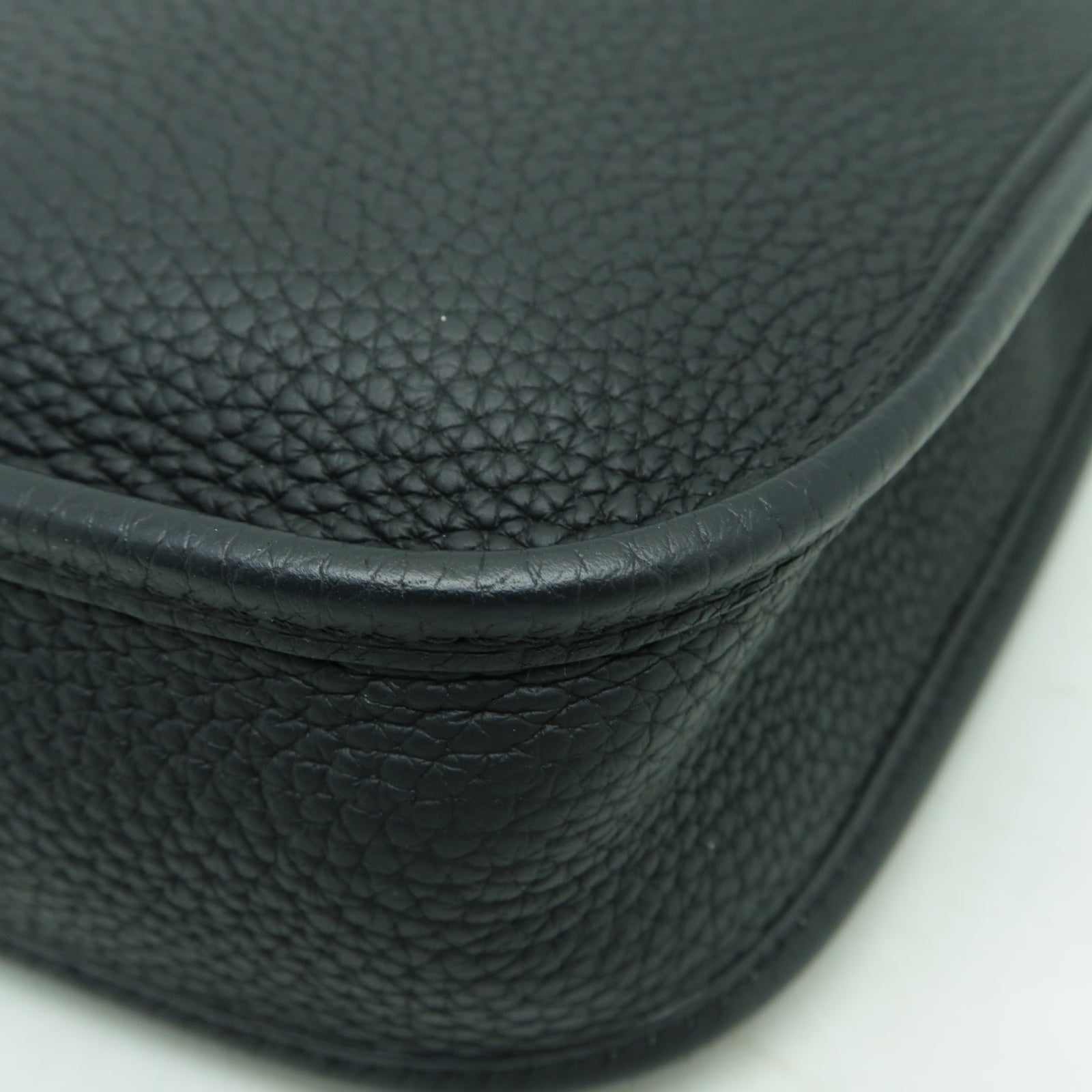 HERMES Clemence皮革Evelyne TPM金扣肩背袋黒色