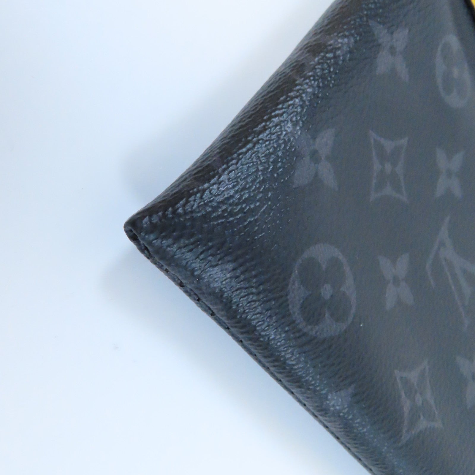 LOUIS VUITTON Monogram Eclipse Pochette Discovery銀扣手拿包黑色