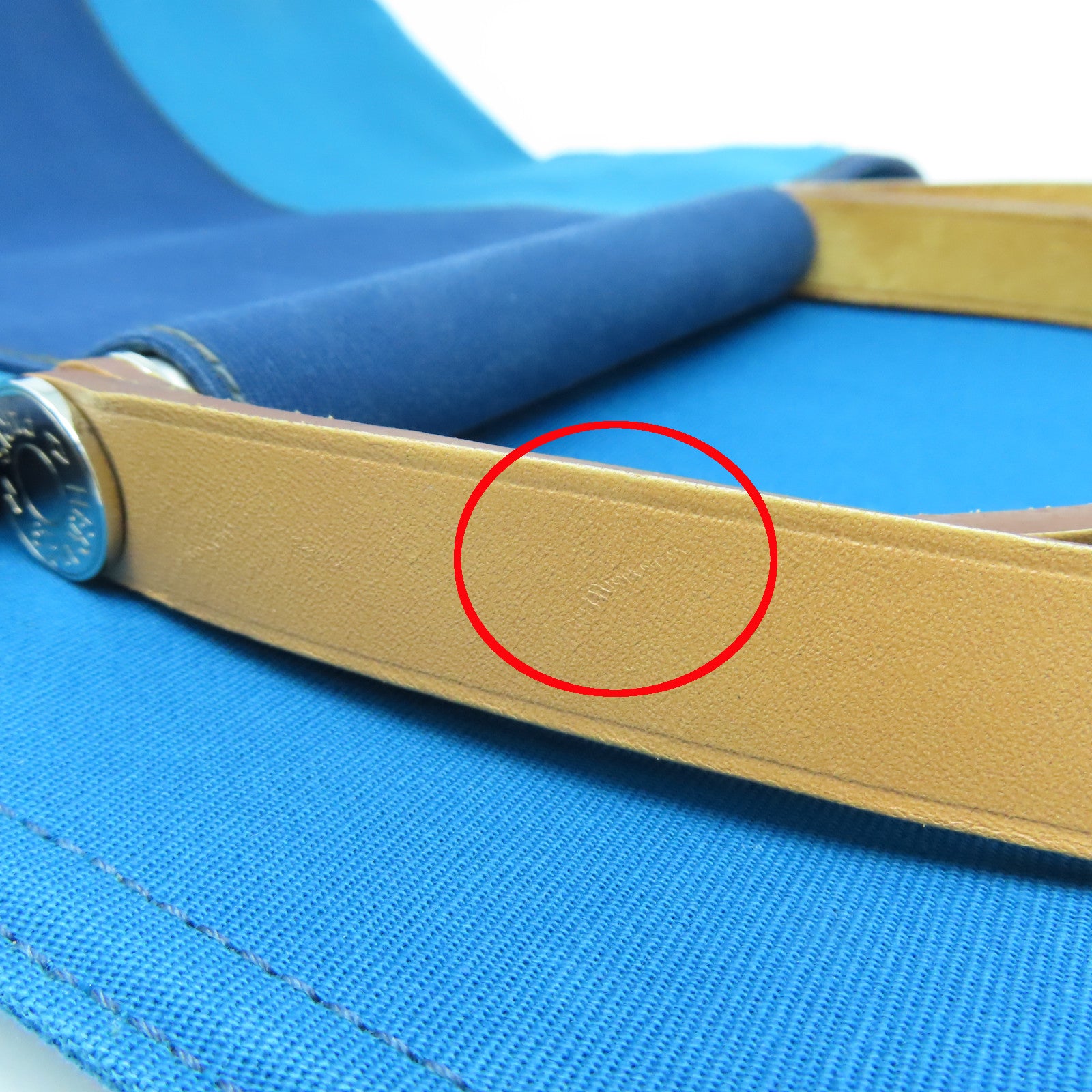 HERMES 帆布Cabag銀扣手挽肩背兩用袋藍色