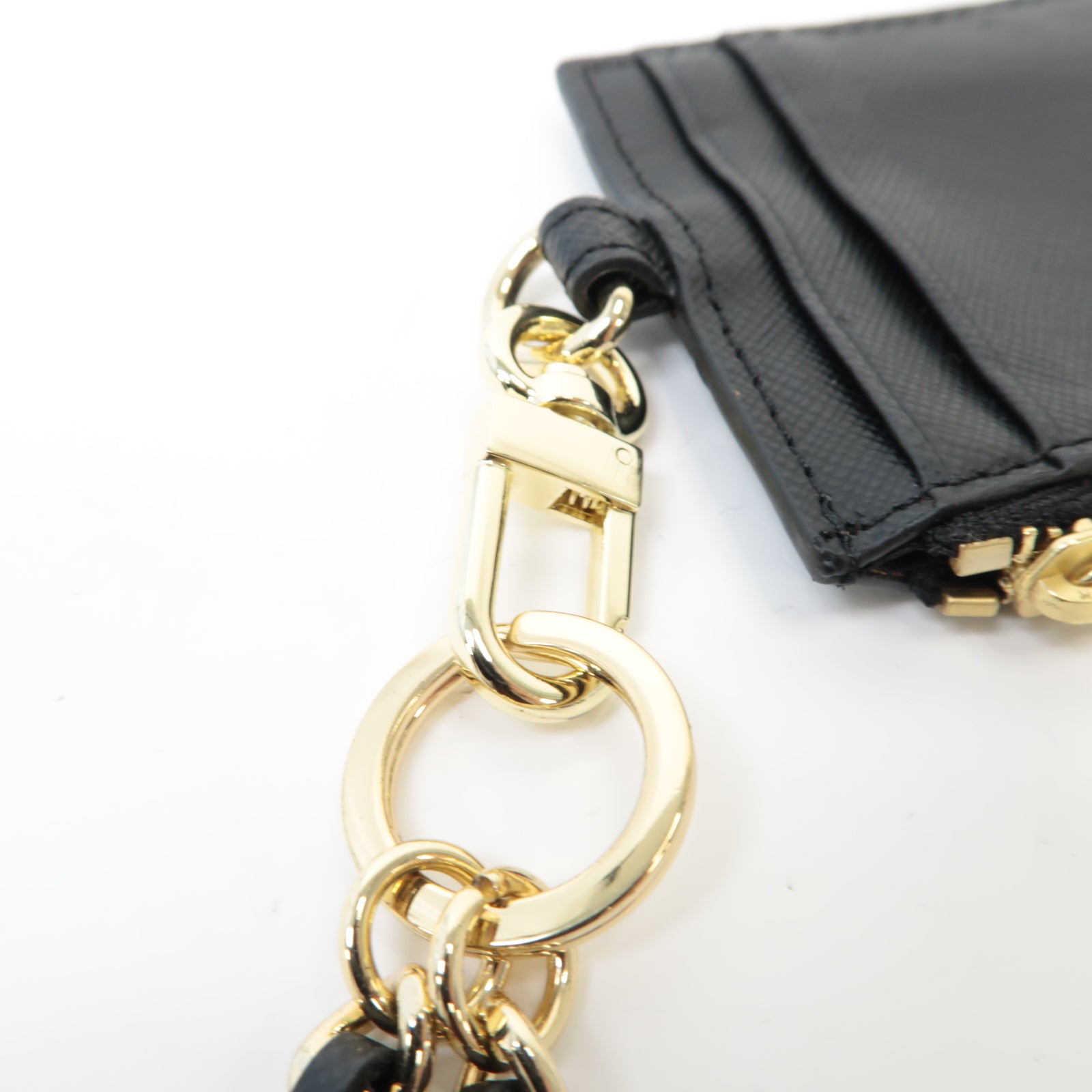 Tory Burch 牛皮皮革Card Holder金扣卡片套黑色