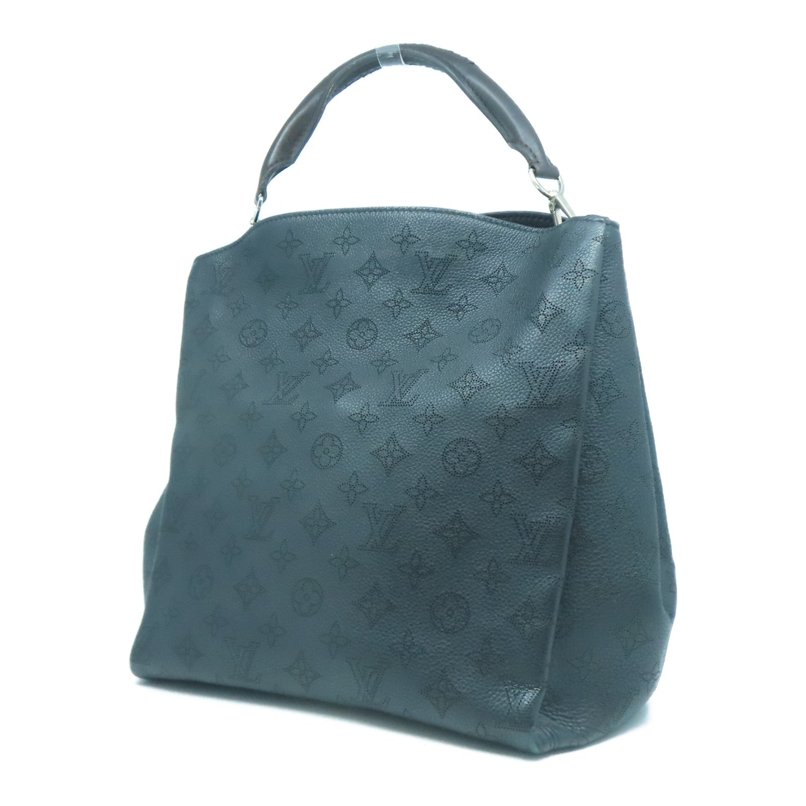 LOUIS VUITTON Monogram Mahina Babylone銀扣手挽肩背兩用袋黑色