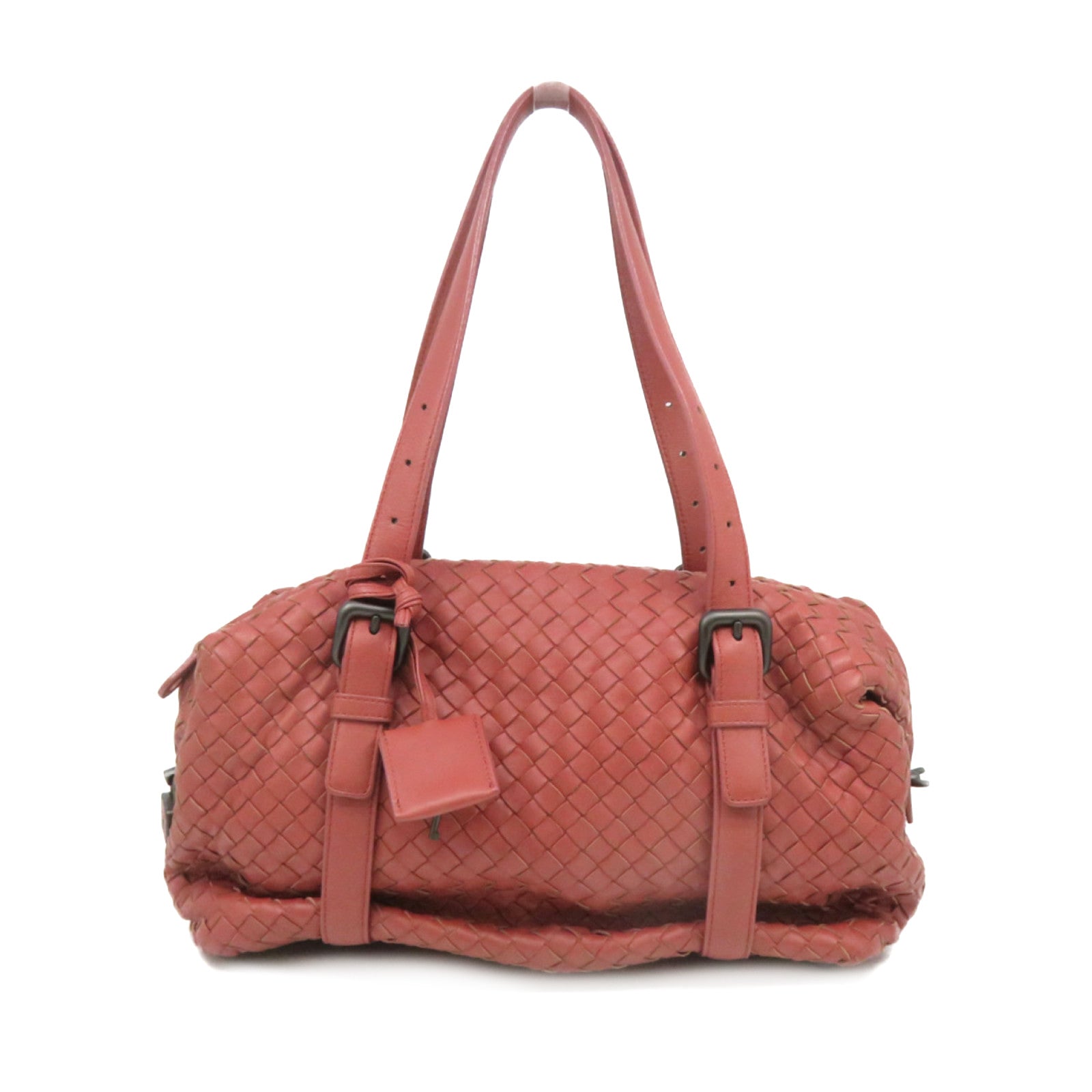 BOTTEGA VENETA 【激減優惠】織紋皮革Shoulder Bag肩背袋啡紅色