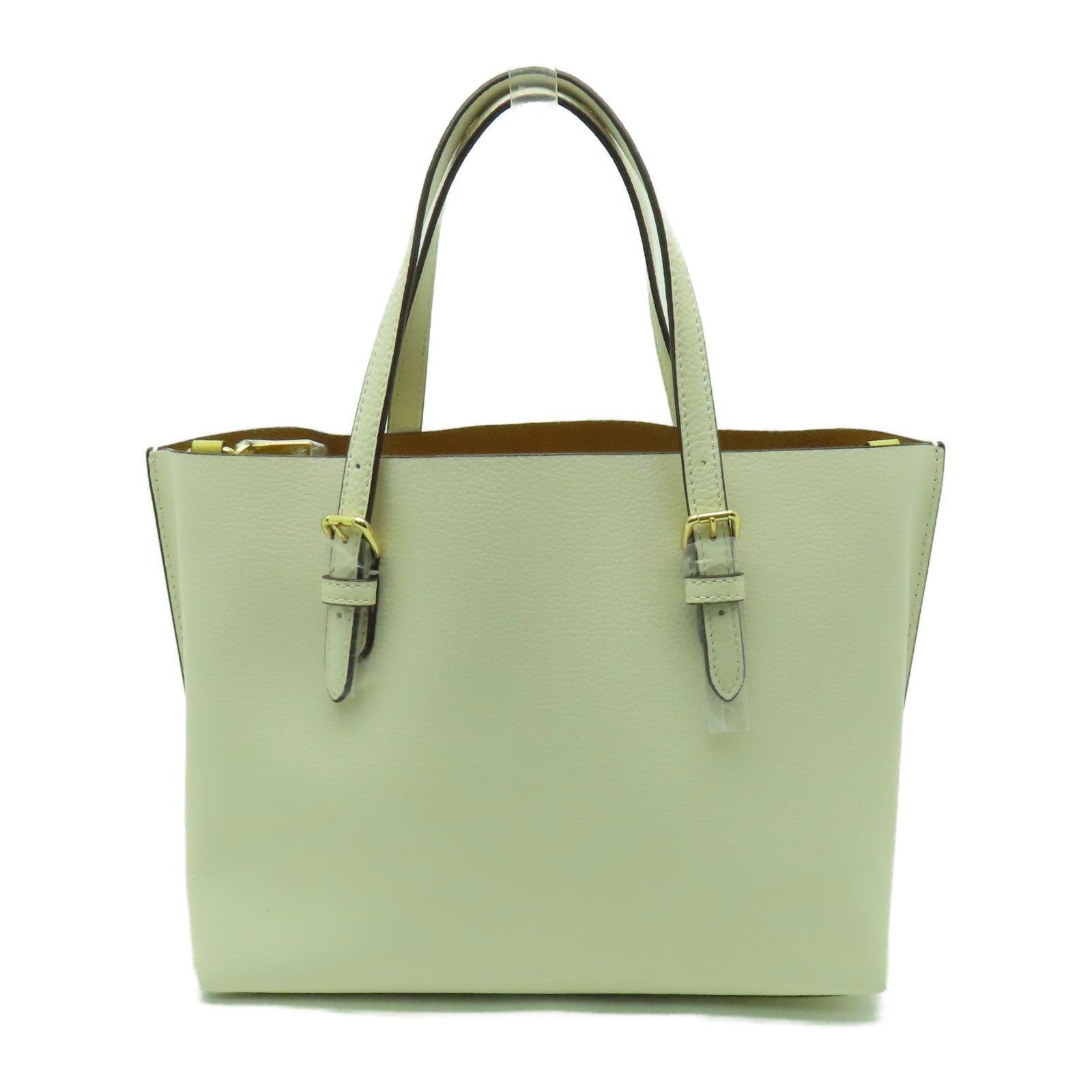 COACH 牛皮皮革2 Way Shoulder金扣手挽肩背兩用袋白色