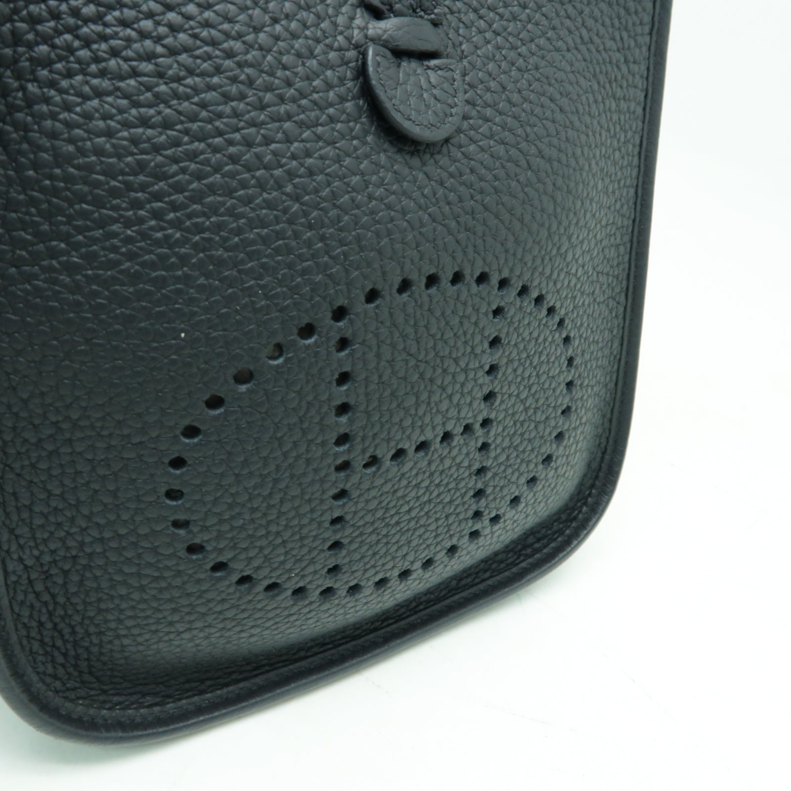 HERMES Clemence皮革Evelyne TPM金扣肩背袋黒色