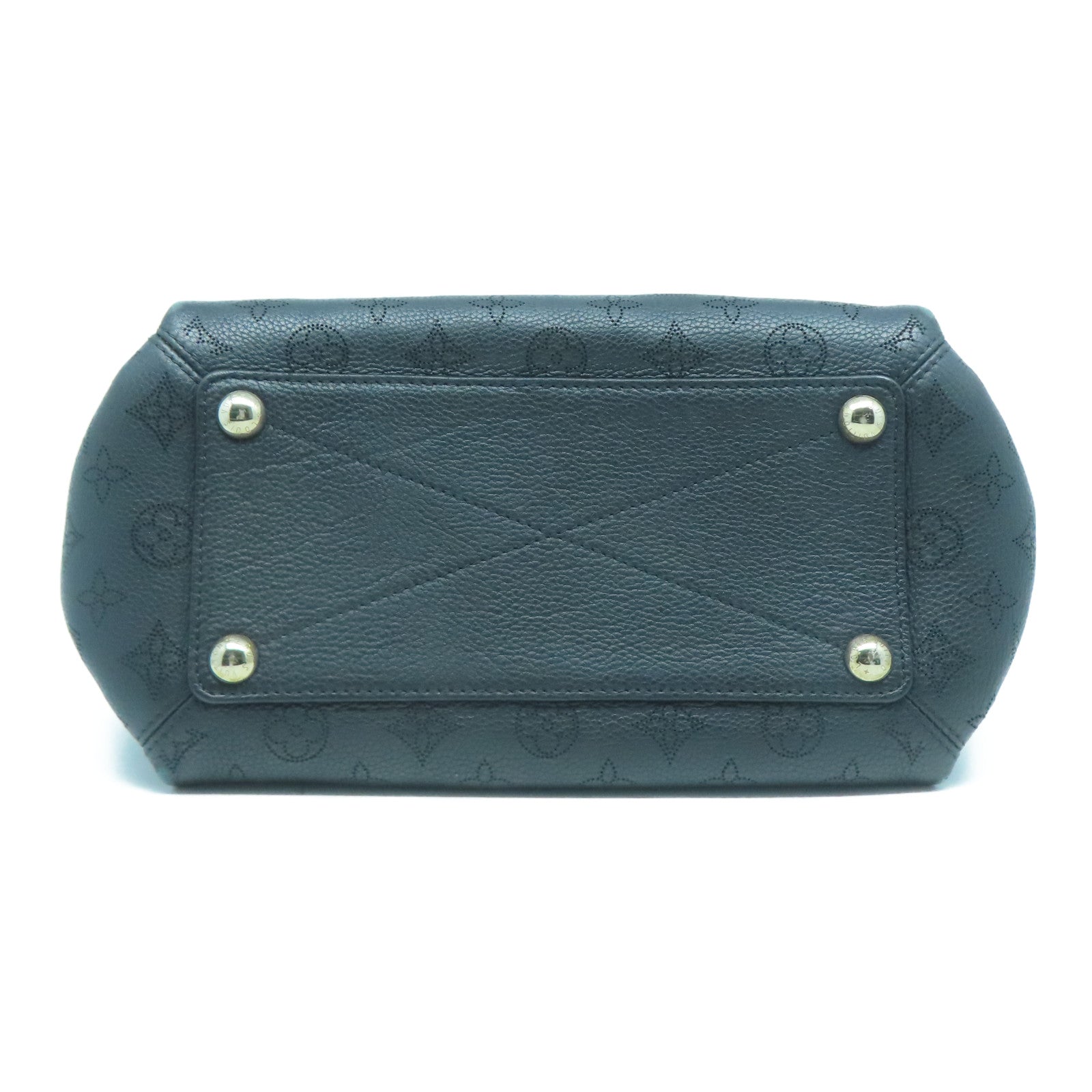 LOUIS VUITTON Monogram Mahina Babylone銀扣手挽肩背兩用袋黑色