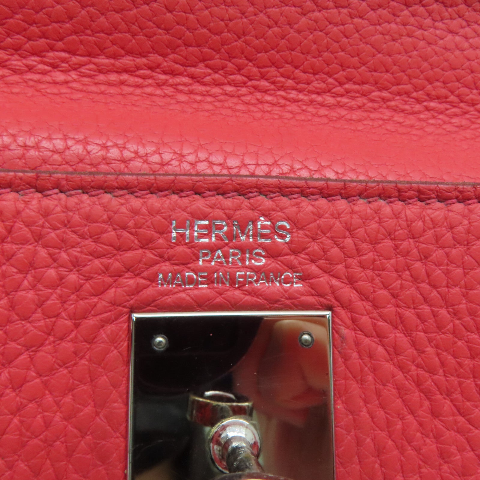 HERMES Clemence皮革Kelly 35銀扣手挽肩背兩用袋Bougainvillier/粉紅色