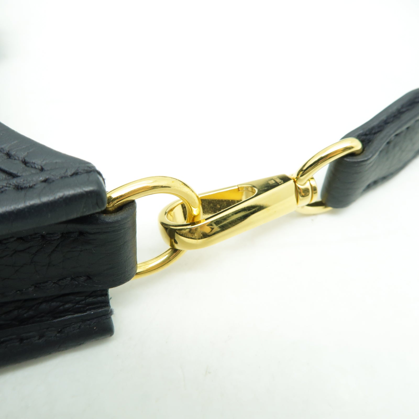 HERMES Clemence皮革Evelyne TPM金扣肩背袋黒色