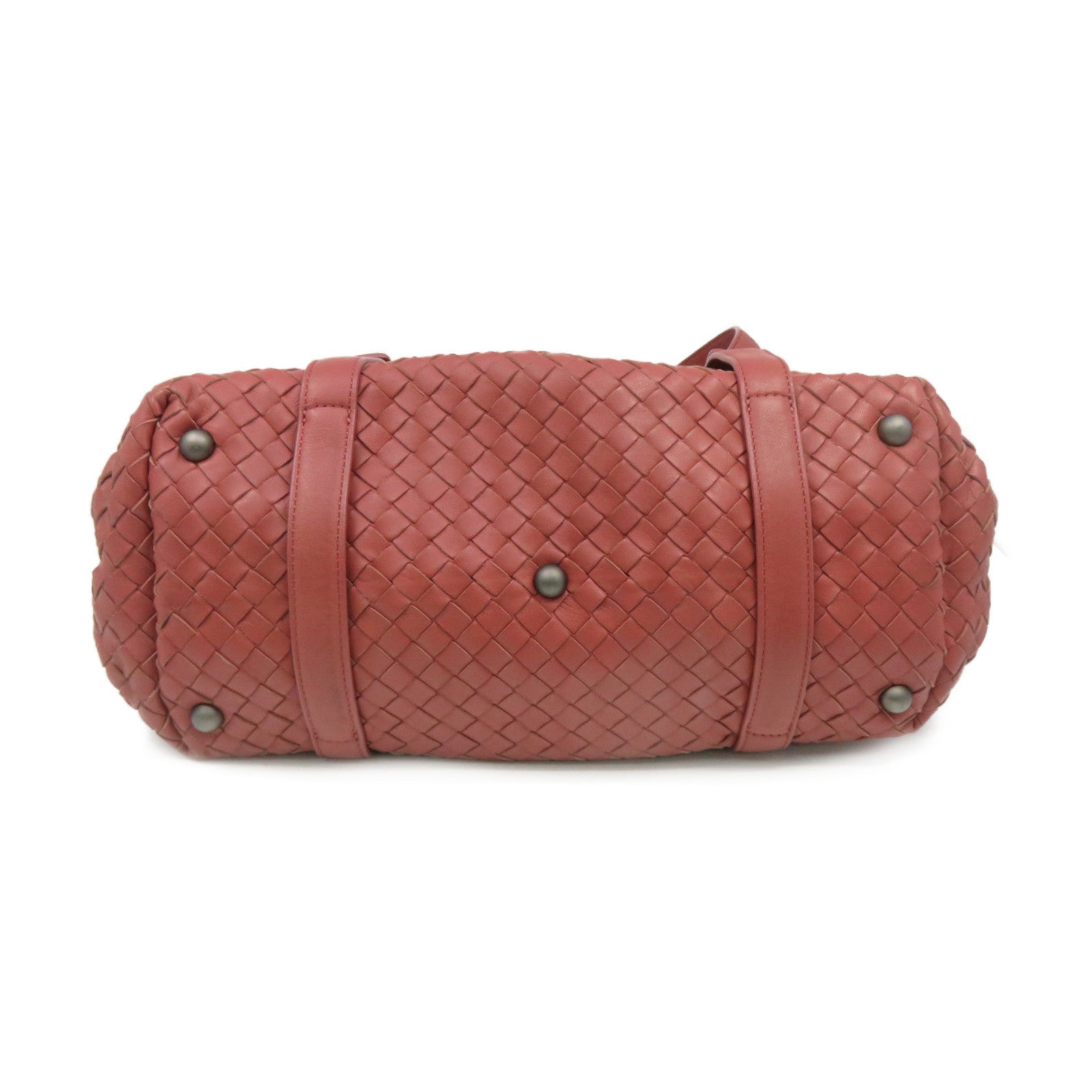 BOTTEGA VENETA 【激減優惠】織紋皮革Shoulder Bag肩背袋啡紅色