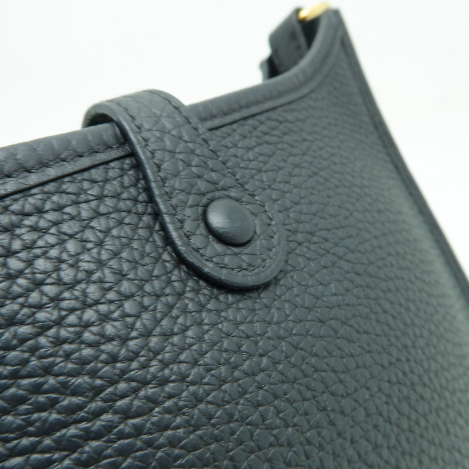 HERMES Clemence皮革Evelyne TPM金扣肩背袋黒色
