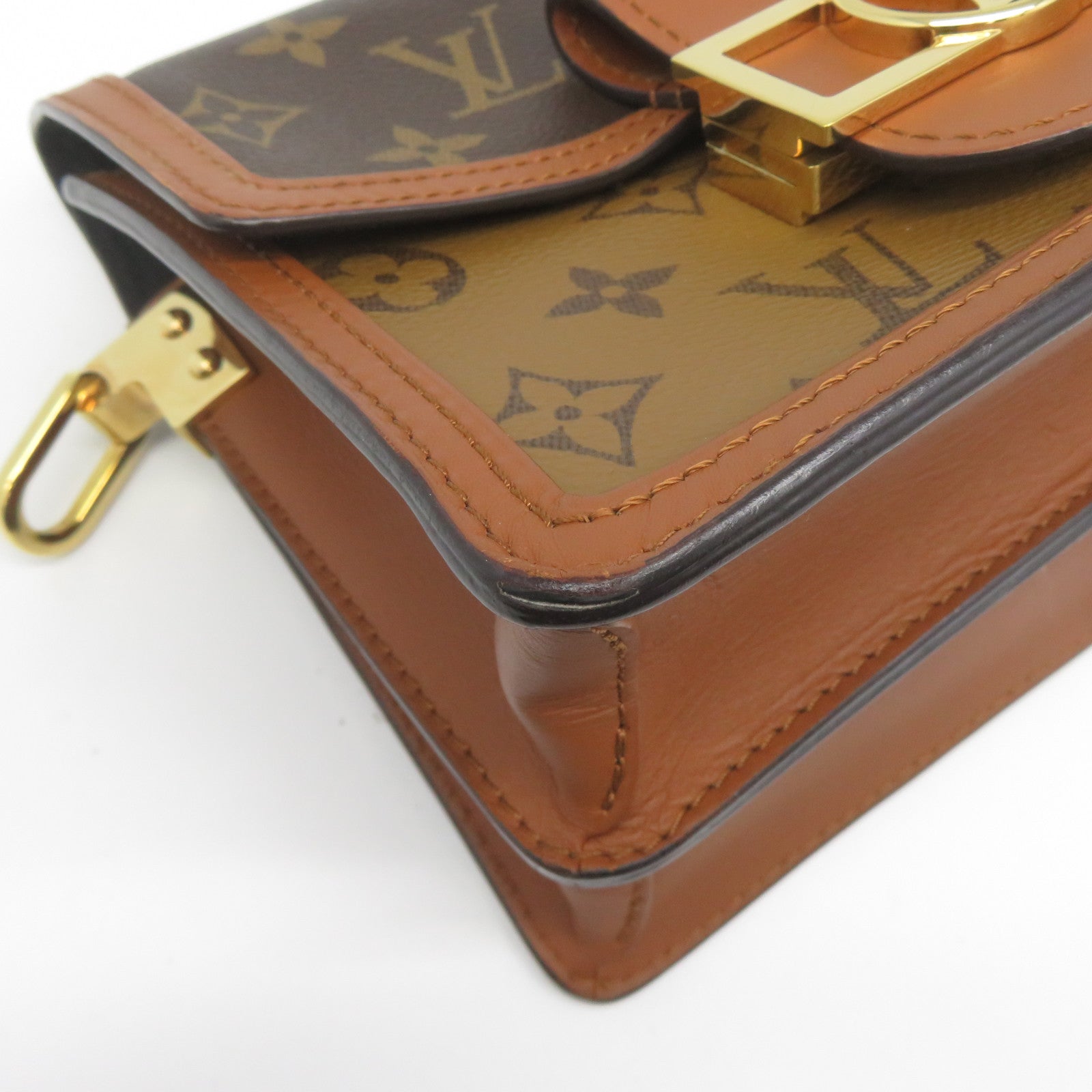 LOUIS VUITTON 【激減優惠】Monogram Reverse Mini Dauphine金扣肩背袋啡色