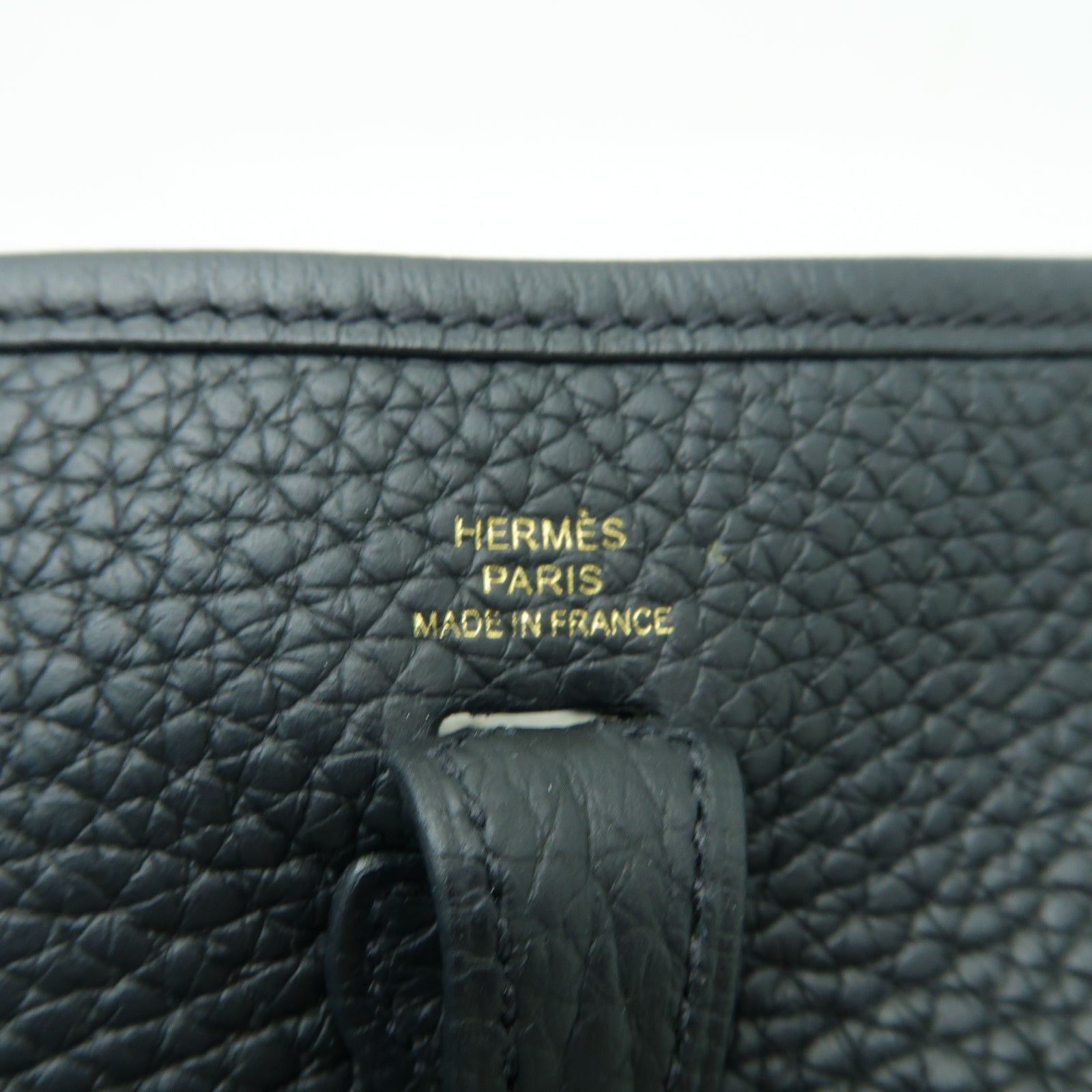 HERMES Clemence皮革Evelyne TPM金扣肩背袋黒色