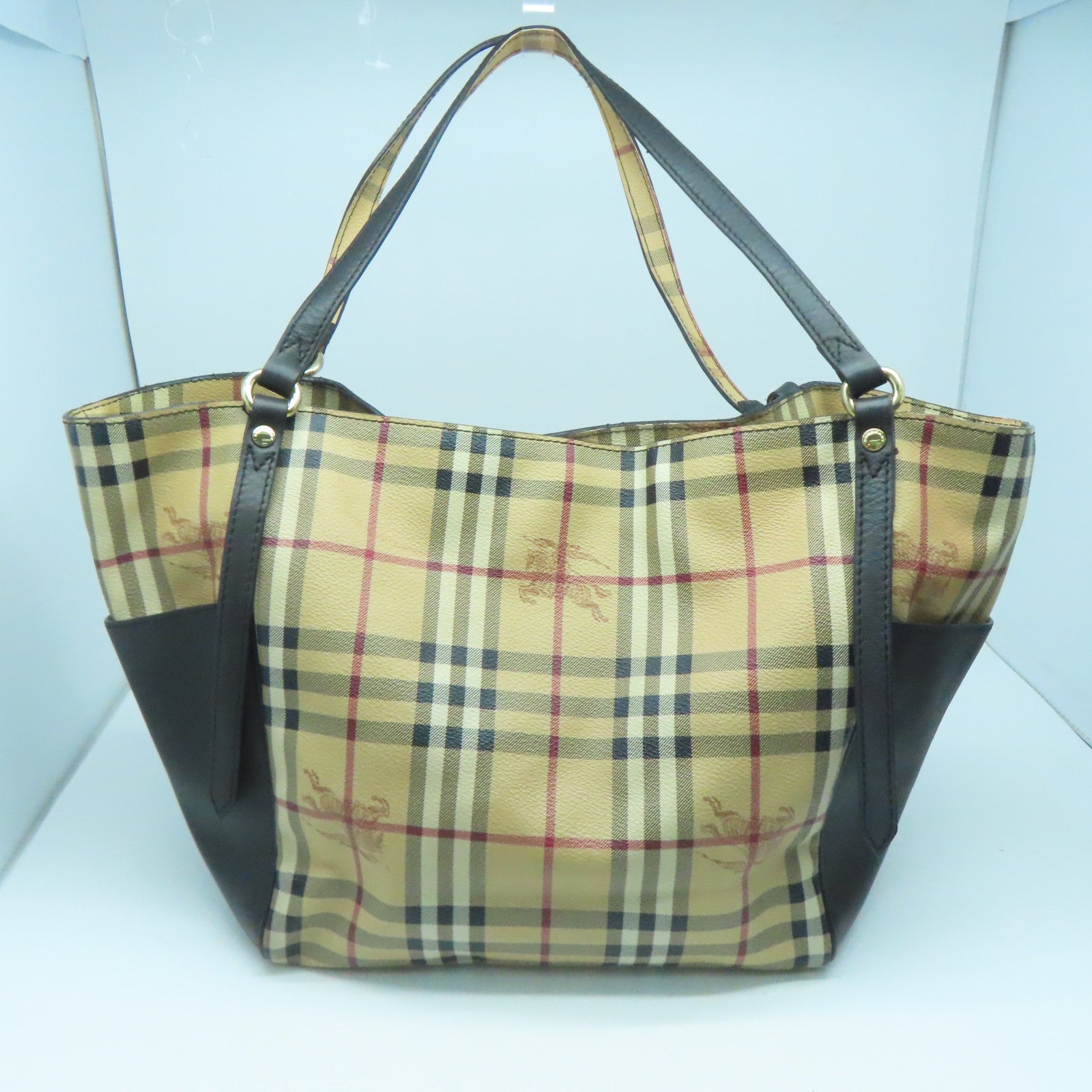BURBERRY 涂层皮革Shoulder Bag金扣肩背袋米色
