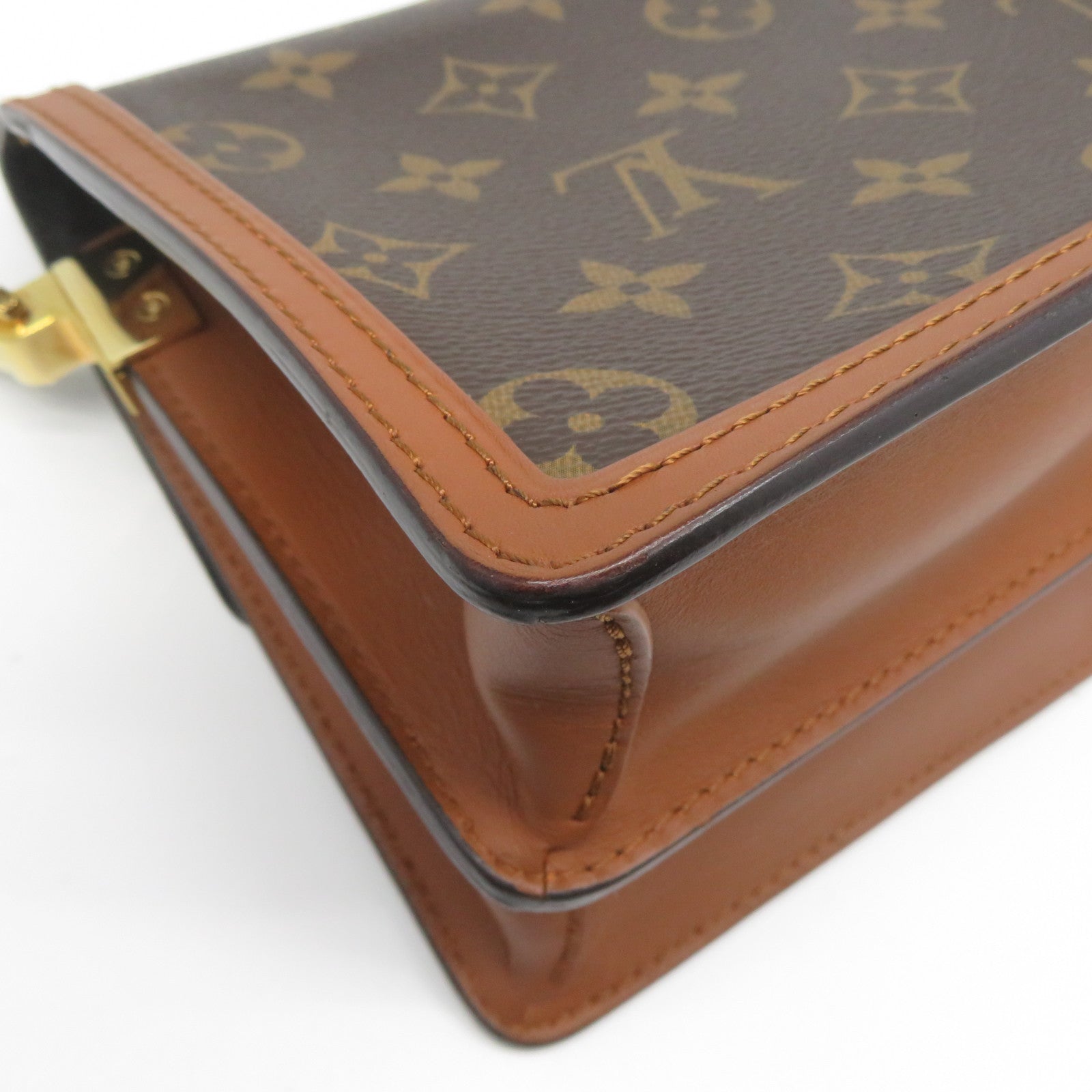 LOUIS VUITTON 【激減優惠】Monogram Reverse Mini Dauphine金扣肩背袋啡色