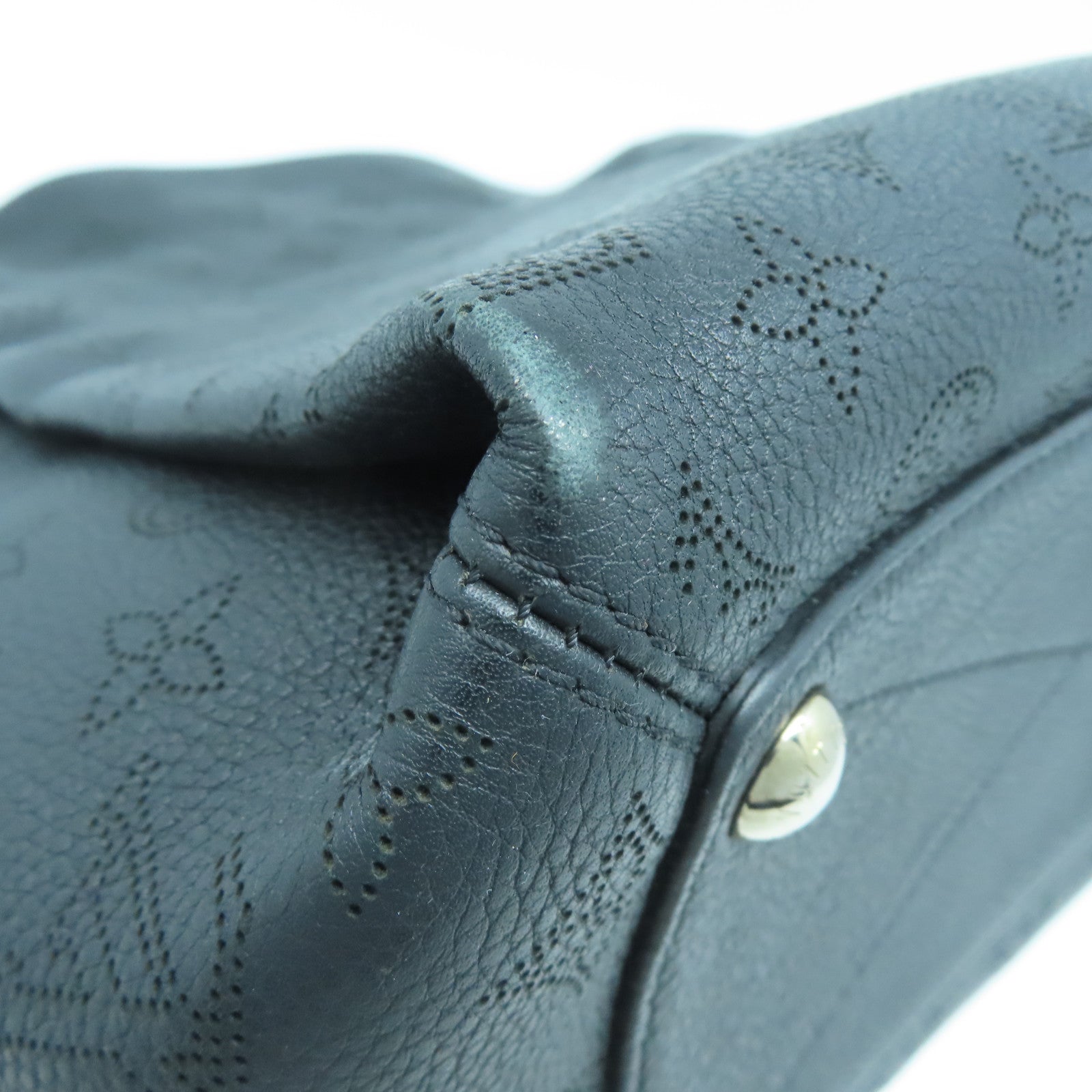 LOUIS VUITTON Monogram Mahina Babylone銀扣手挽肩背兩用袋黑色