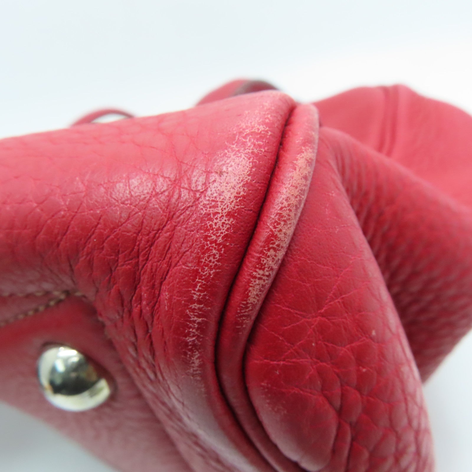 HERMES 【激减优惠】Clemence皮革Victoria银扣肩背袋Rouge Casaque/红色