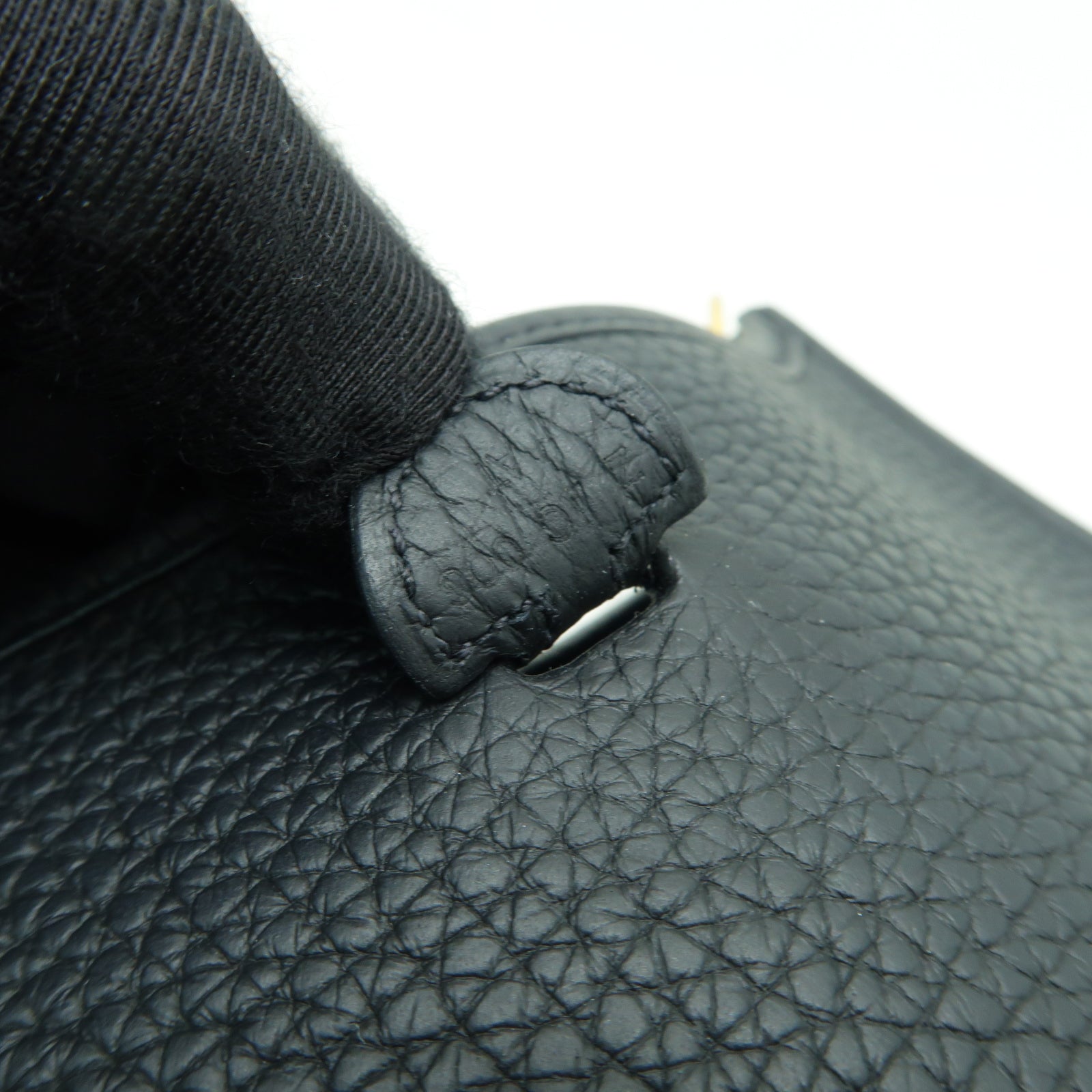 HERMES Clemence皮革Evelyne TPM金扣肩背袋黒色