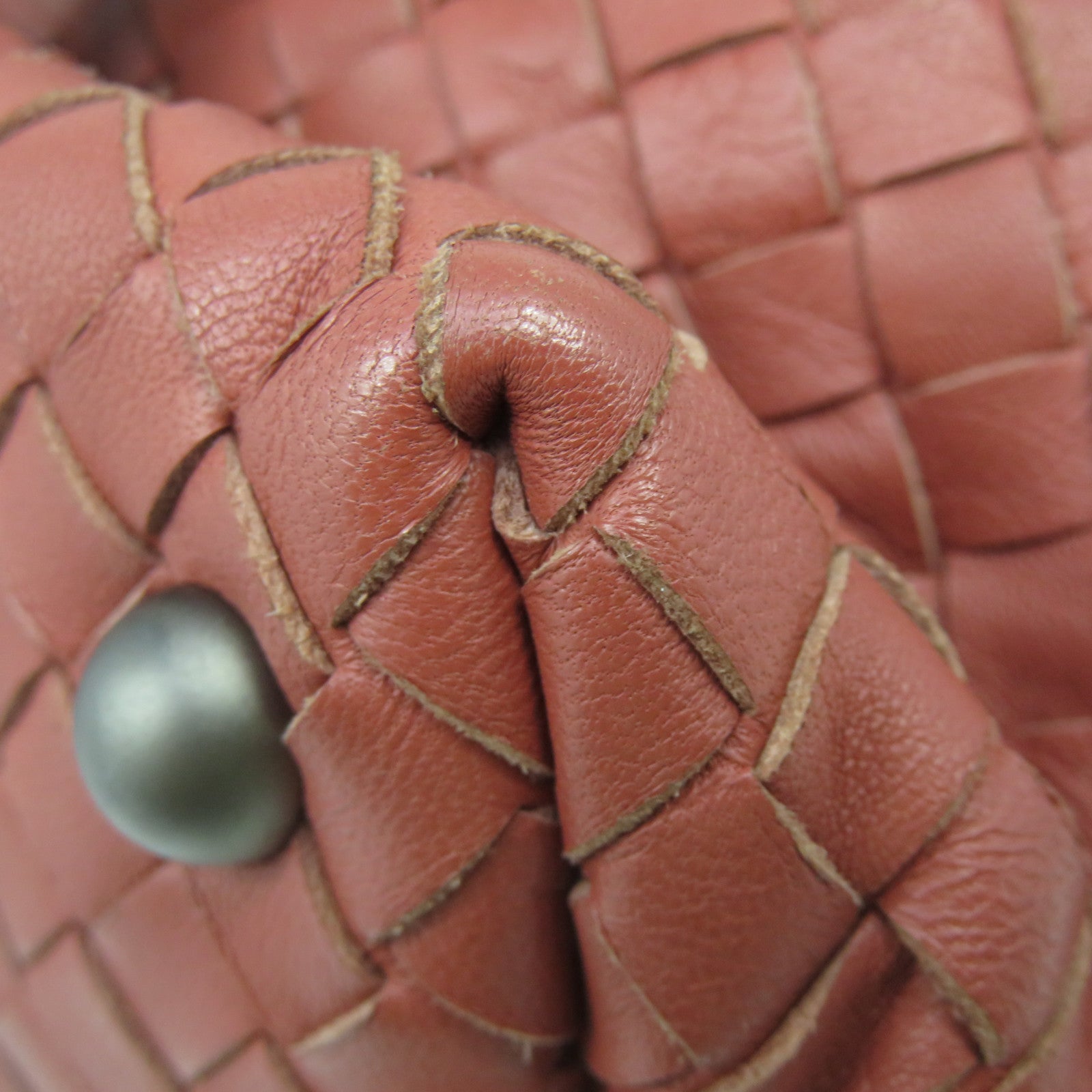 BOTTEGA VENETA 【激減優惠】織紋皮革Shoulder Bag肩背袋啡紅色