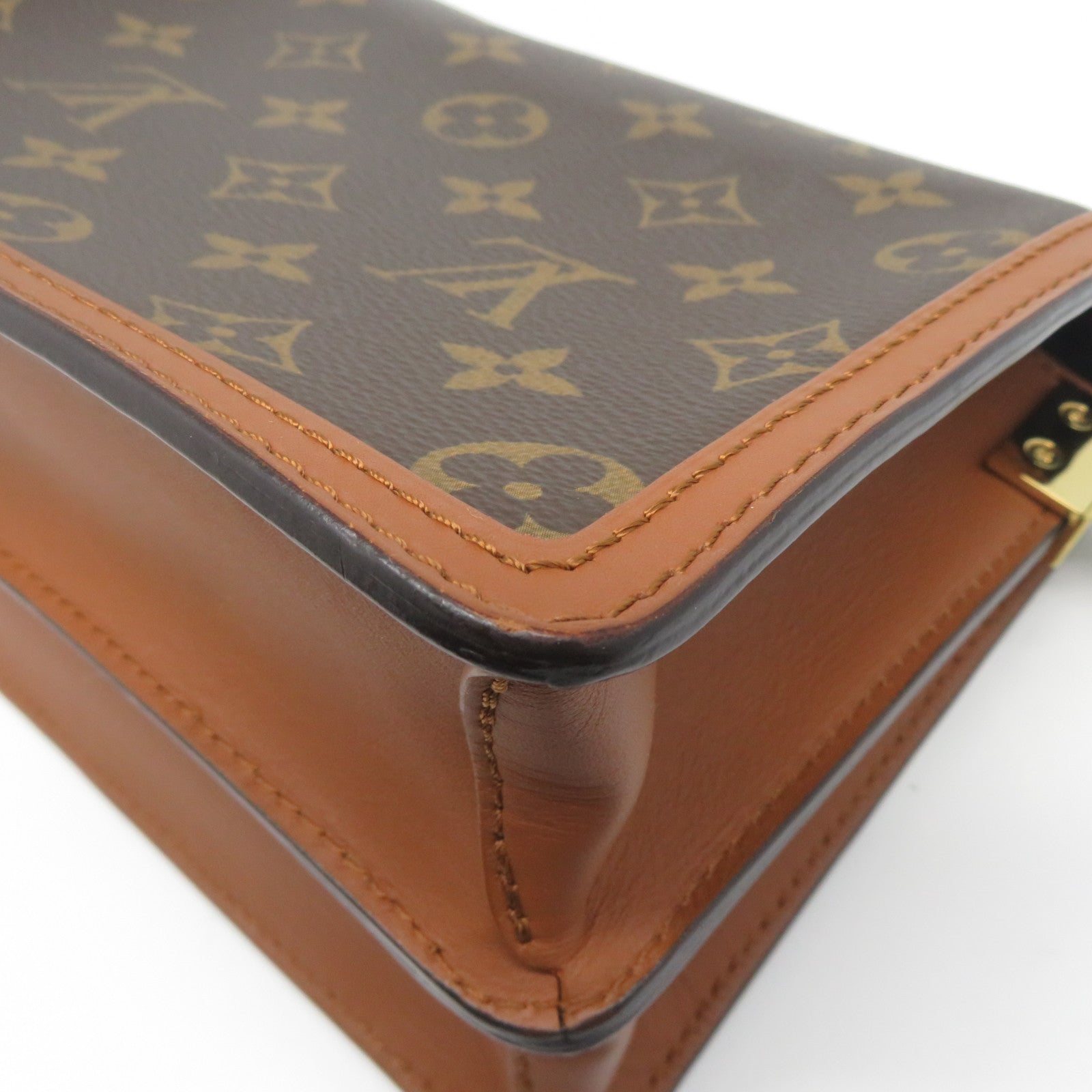 LOUIS VUITTON 【激減優惠】Monogram Reverse Mini Dauphine金扣肩背袋啡色