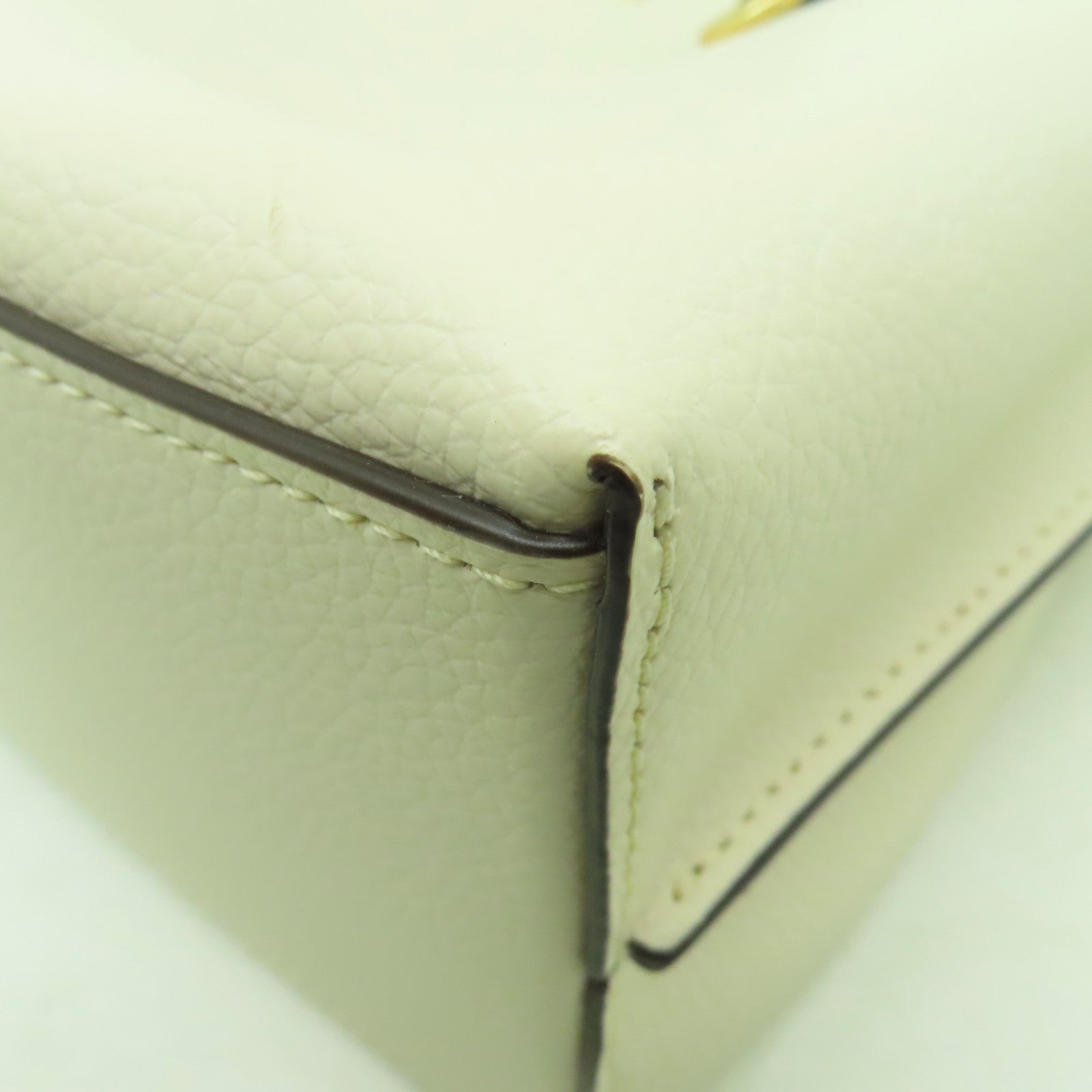 COACH 牛皮皮革2 Way Shoulder金扣手挽肩背兩用袋白色