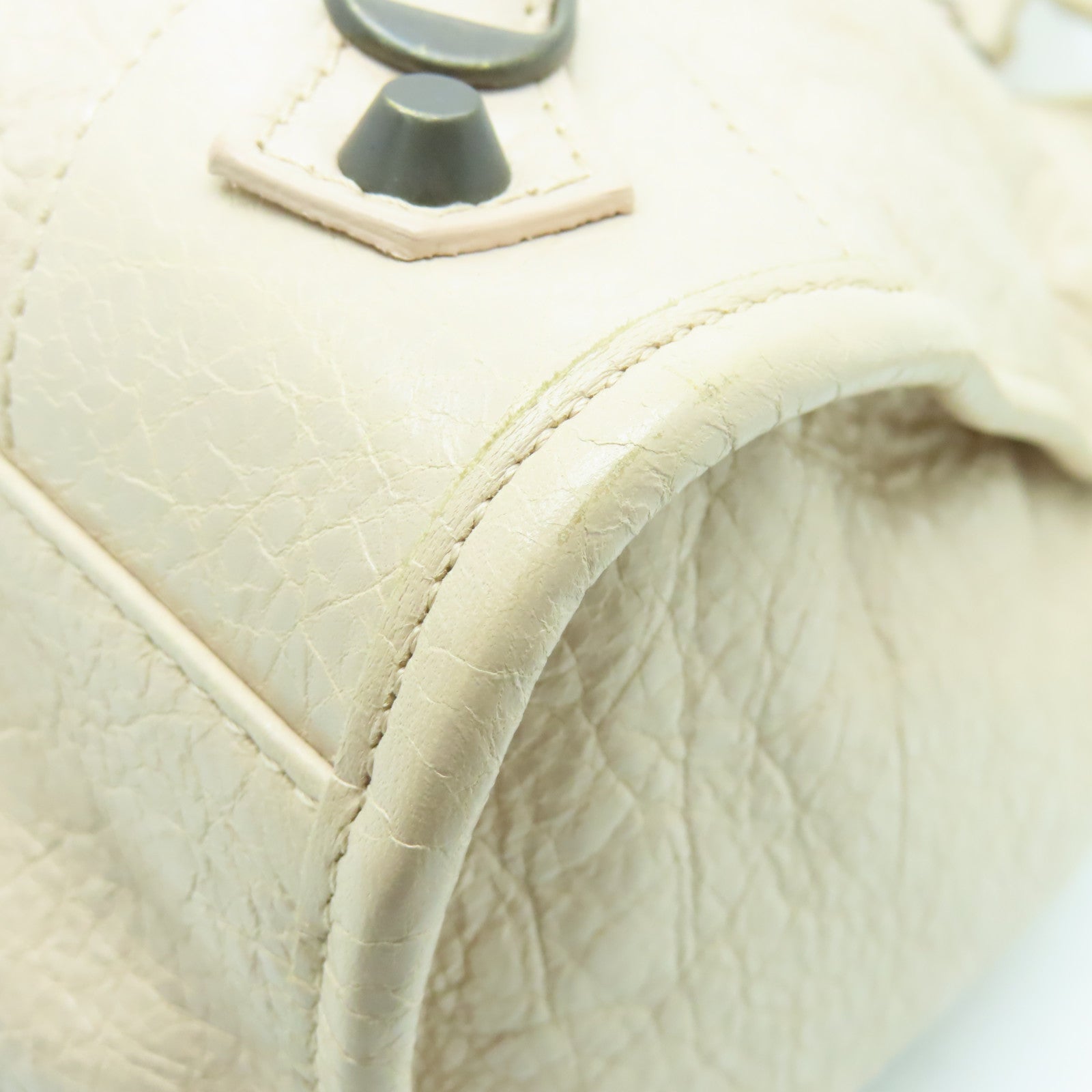 BALENCIAGA 羊皮皮革City金扣手挽肩背两用袋粉红色