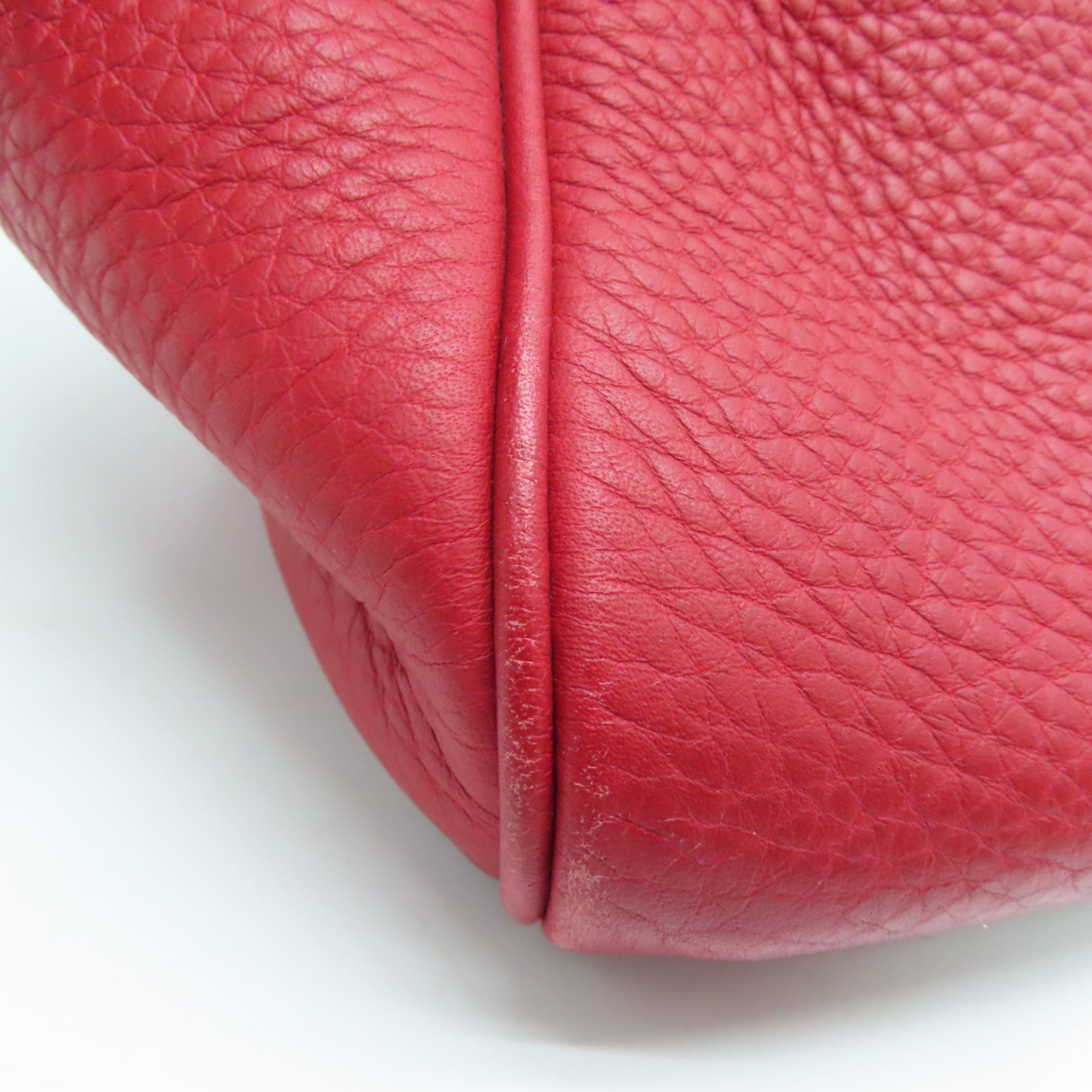 HERMES 【激减优惠】Clemence皮革Victoria银扣肩背袋Rouge Casaque/红色