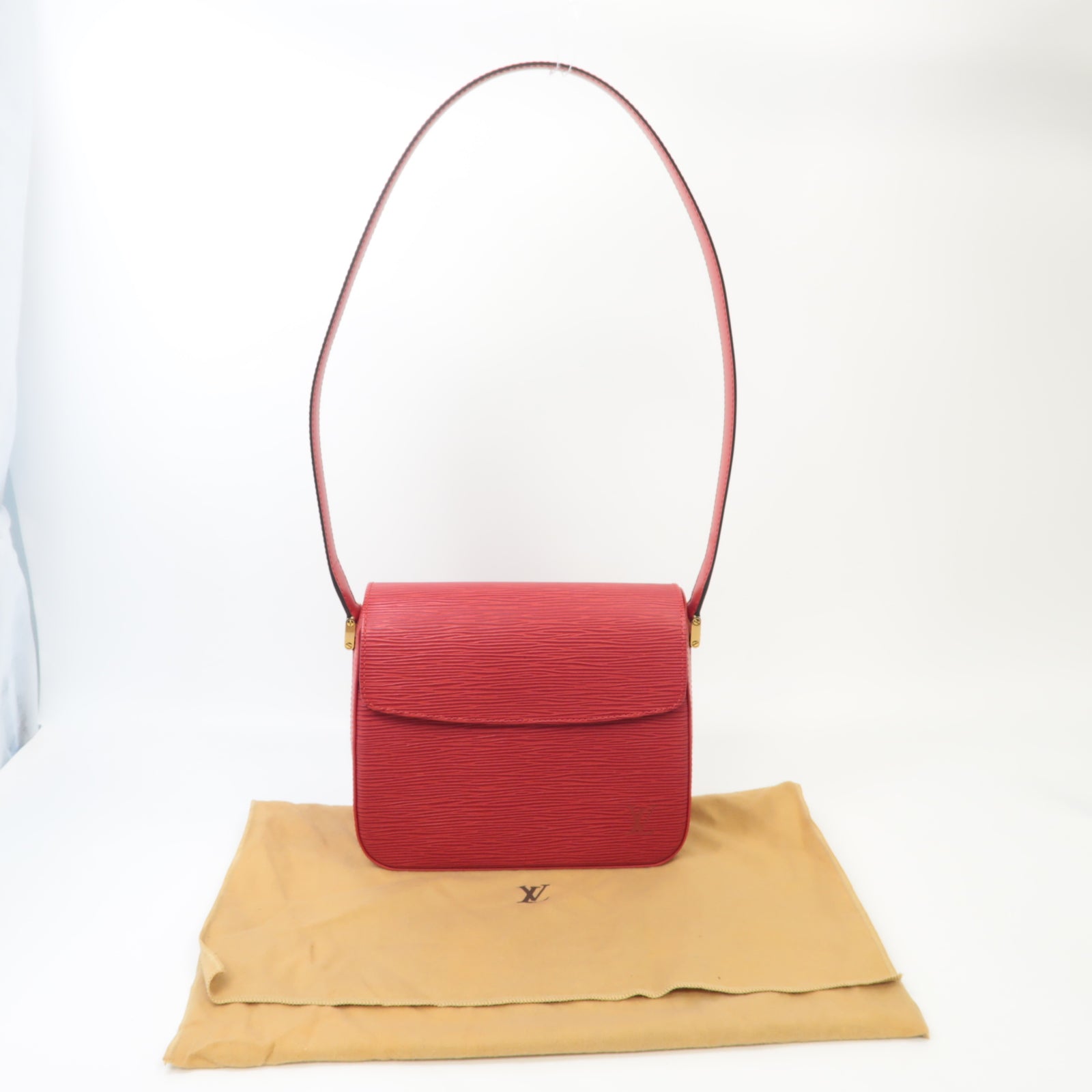 LOUIS VUITTON Epi Busy Bag金扣肩背袋紅色