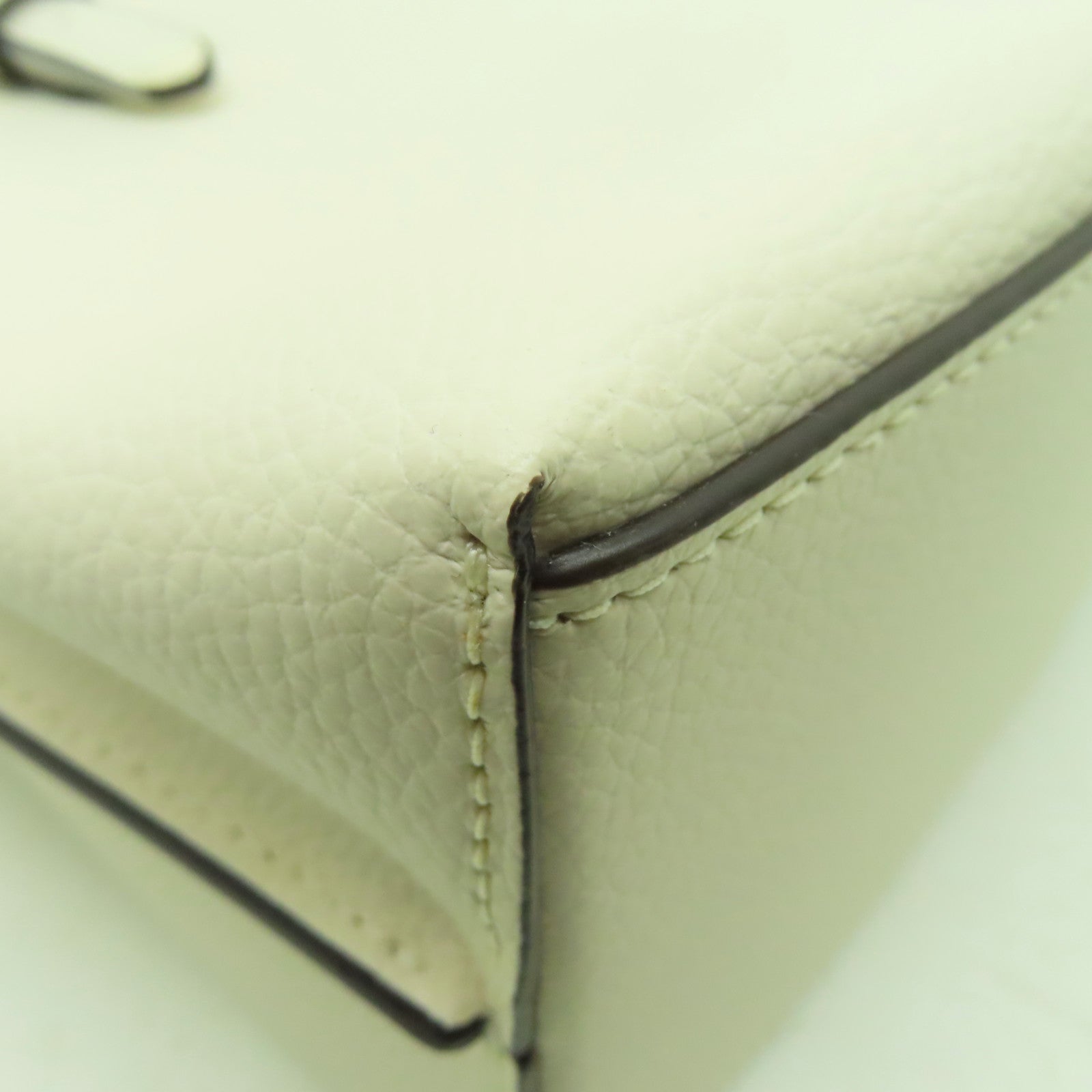 COACH 牛皮皮革2 Way Shoulder金扣手挽肩背兩用袋白色