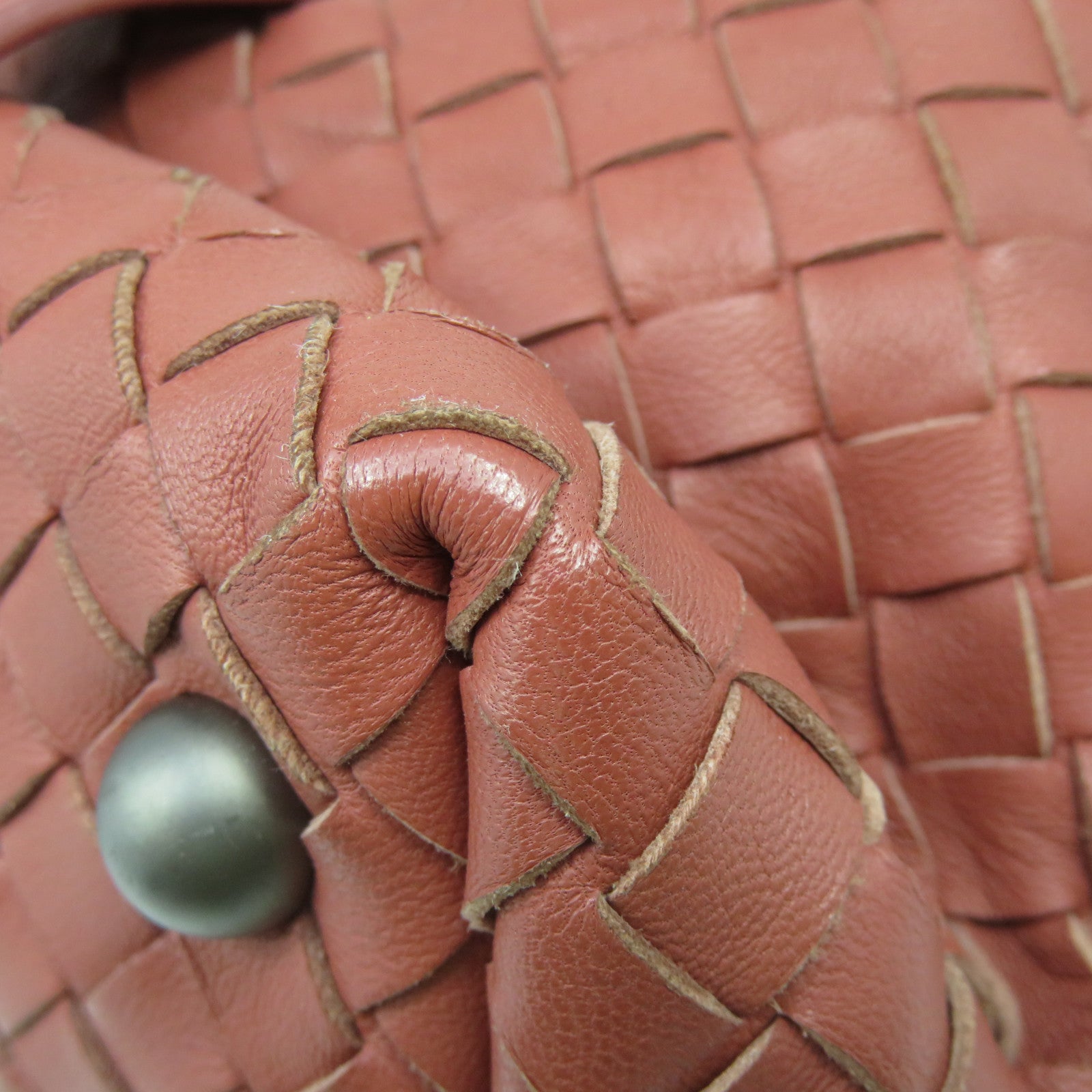 BOTTEGA VENETA 【激減優惠】織紋皮革Shoulder Bag肩背袋啡紅色