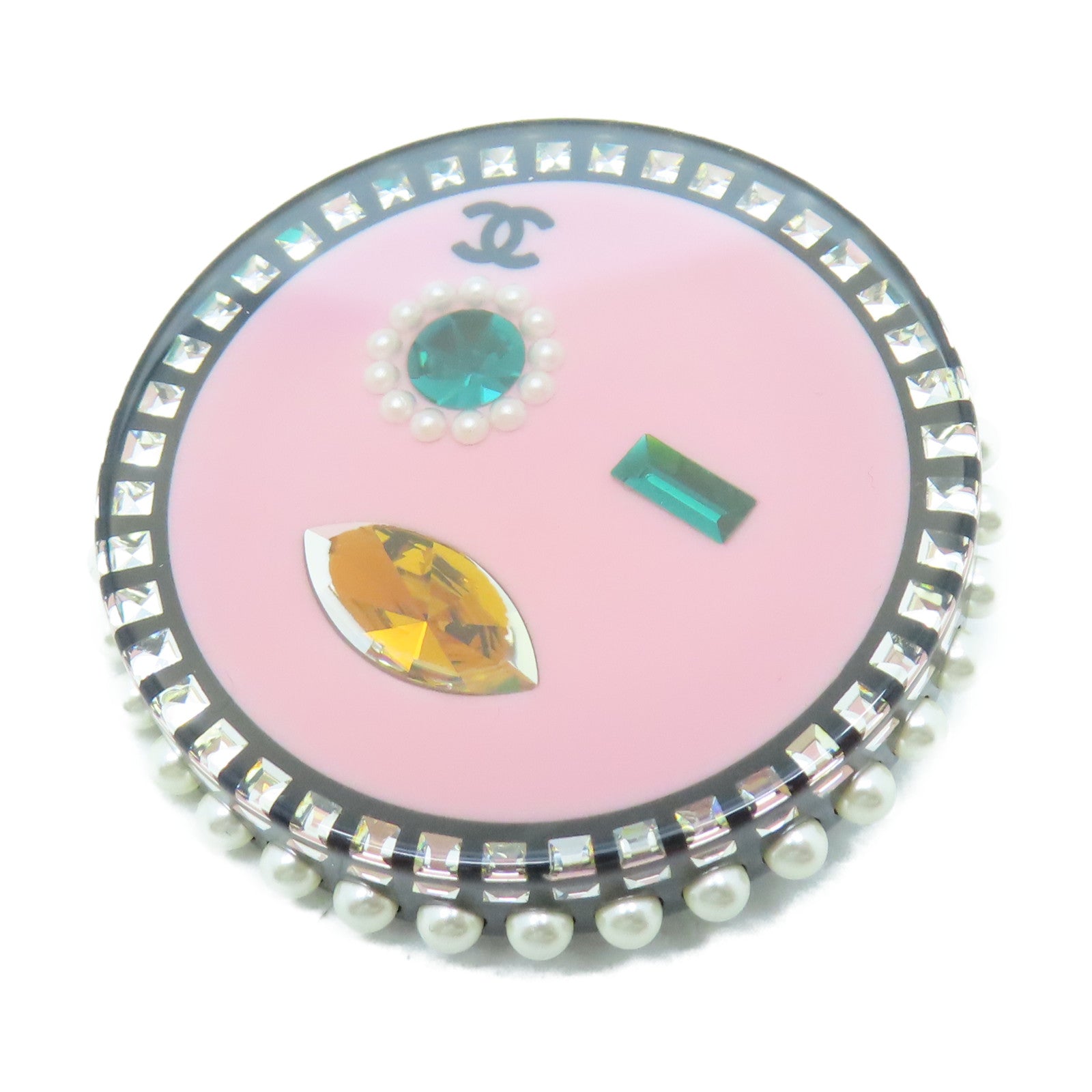 CHANEL Metal Face Brooch brooch pink