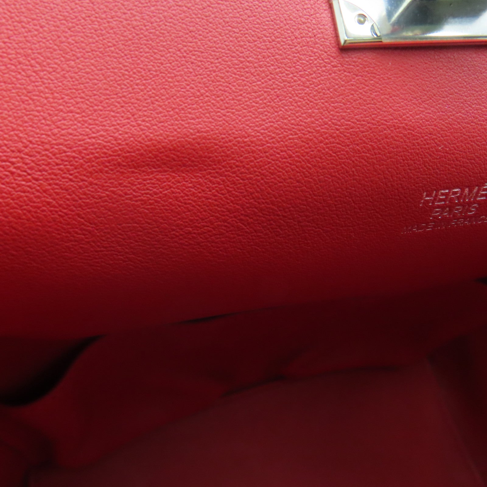HERMES Swift皮革ToolBox 20銀扣手挽肩背兩用袋Rouge Pivoine/紅色