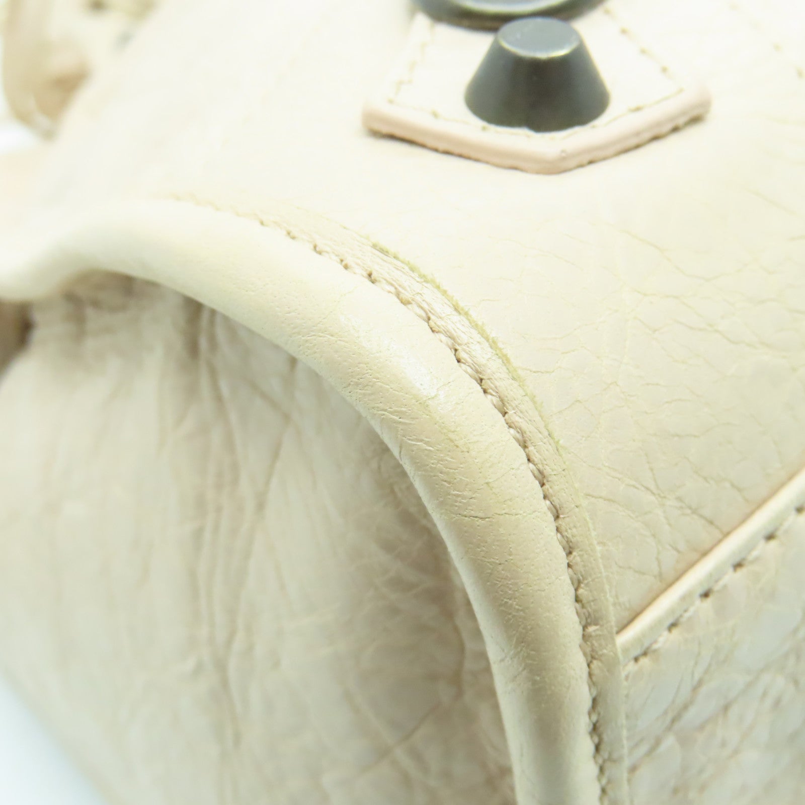 BALENCIAGA 羊皮皮革City金扣手挽肩背两用袋粉红色