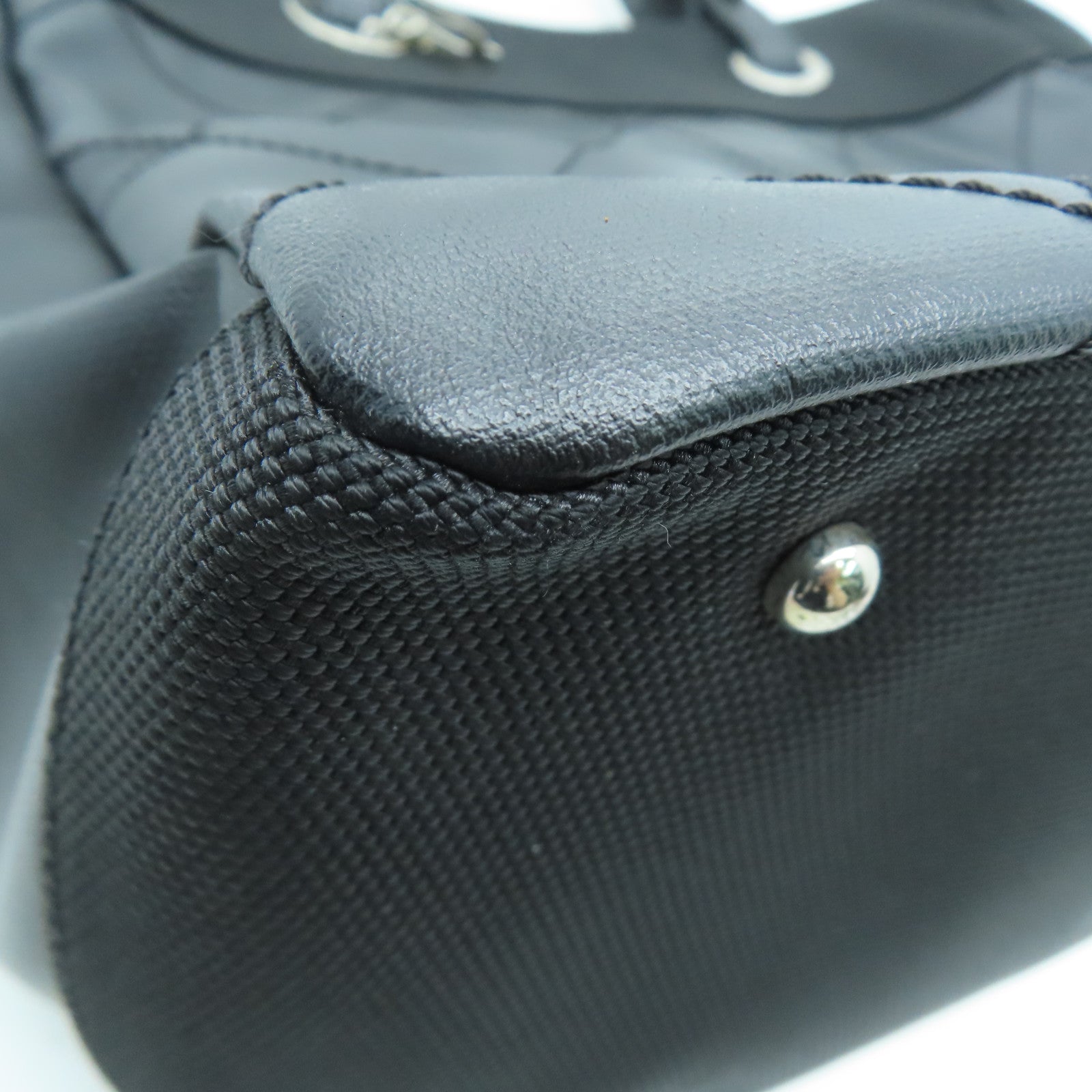 CHANEL 菱格帆布Tote Bag銀扣手挽袋黑色