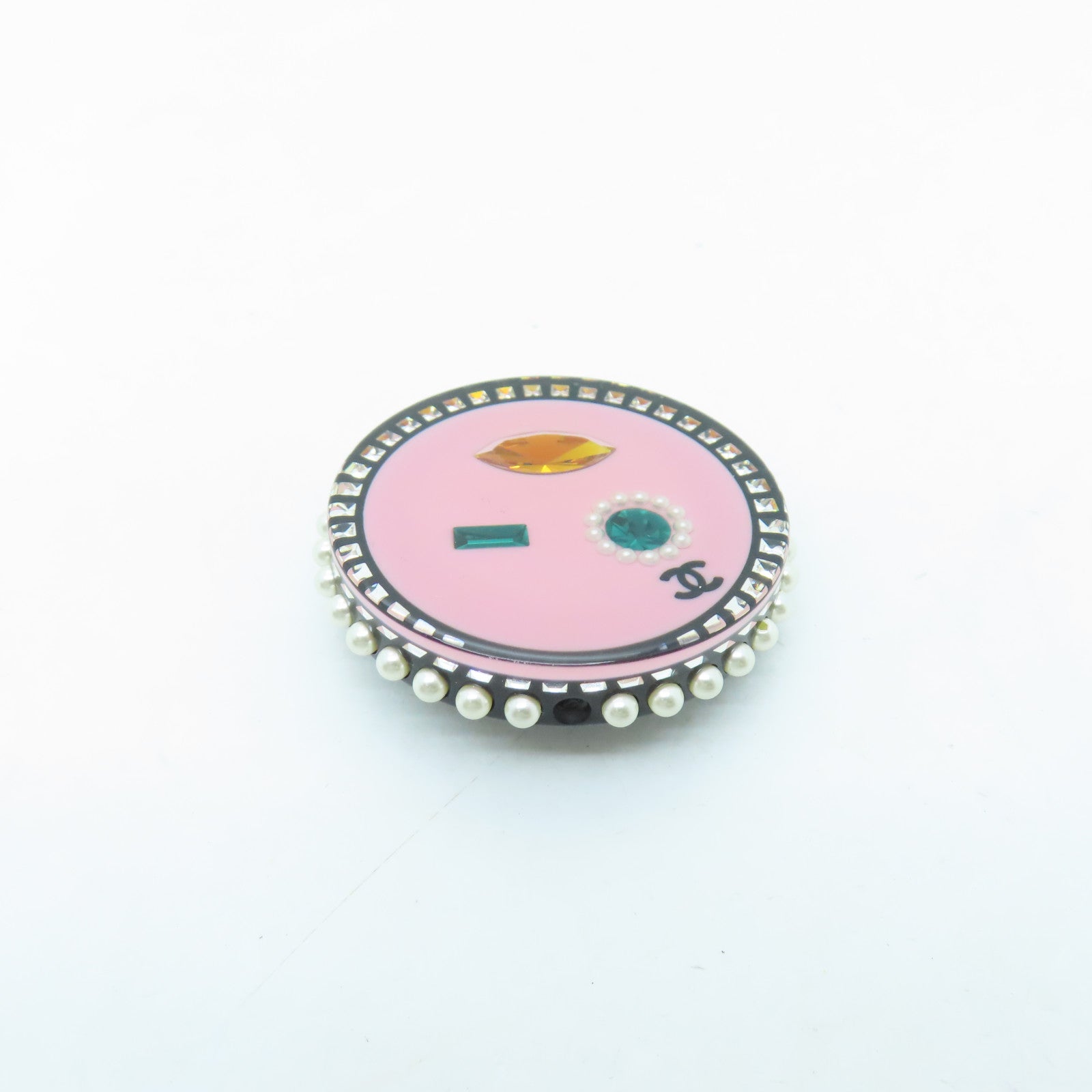 CHANEL Metal Face Brooch brooch pink