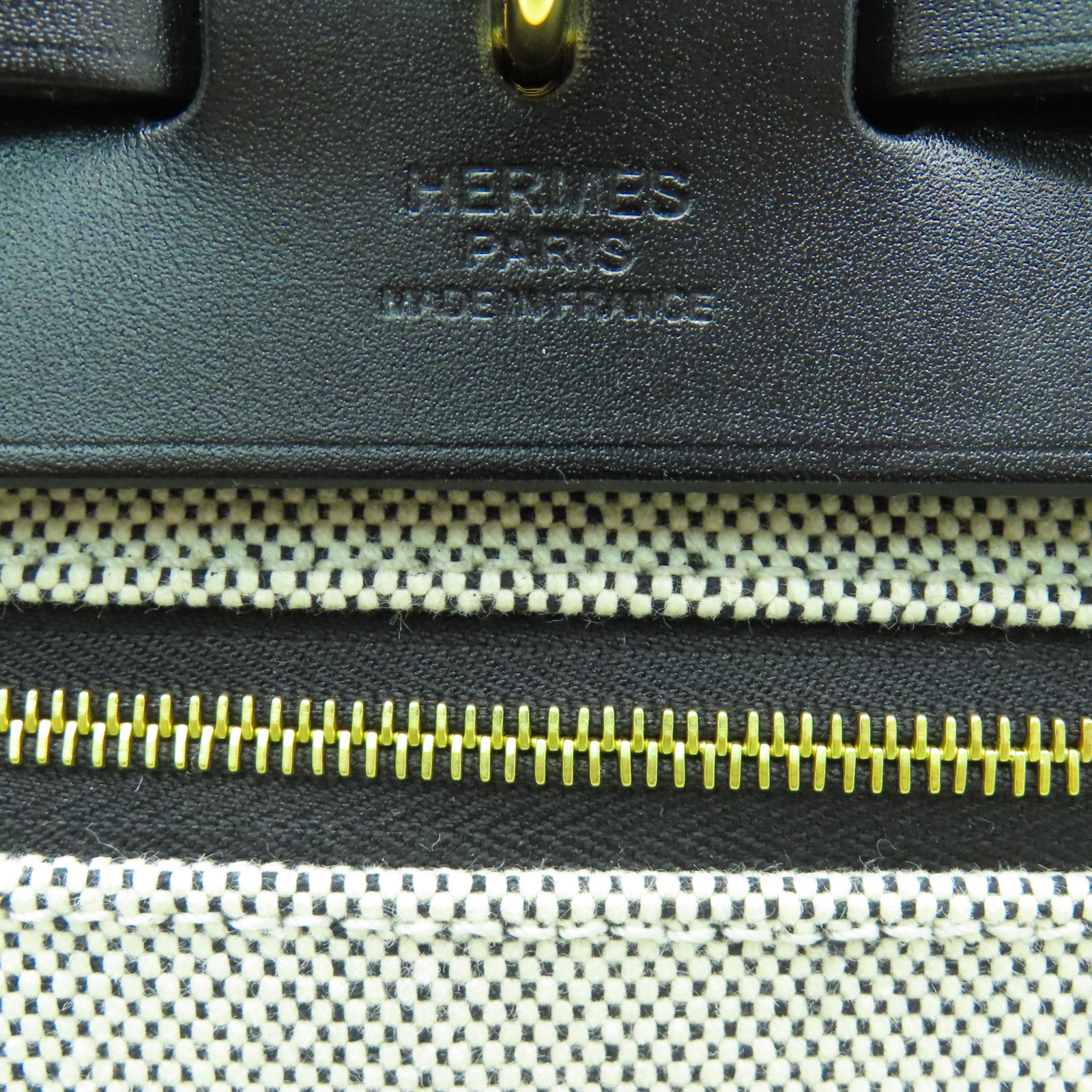 HERMES 防水帆布Herbag PM金扣手挽肩背兩用袋黑色