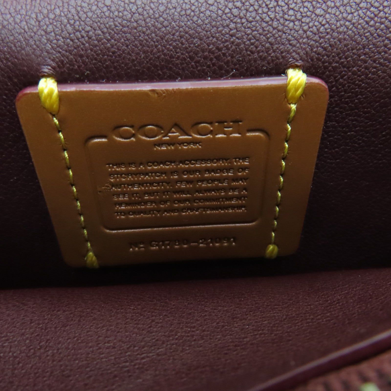 COACH cowhide leather Pouch wallet gold buckle wallet brown