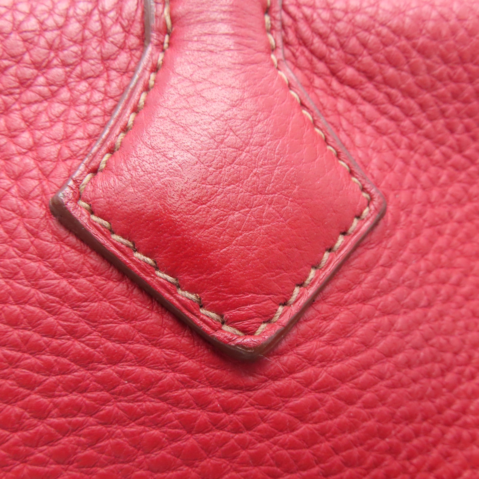 HERMES 【激减优惠】Clemence皮革Victoria银扣肩背袋Rouge Casaque/红色