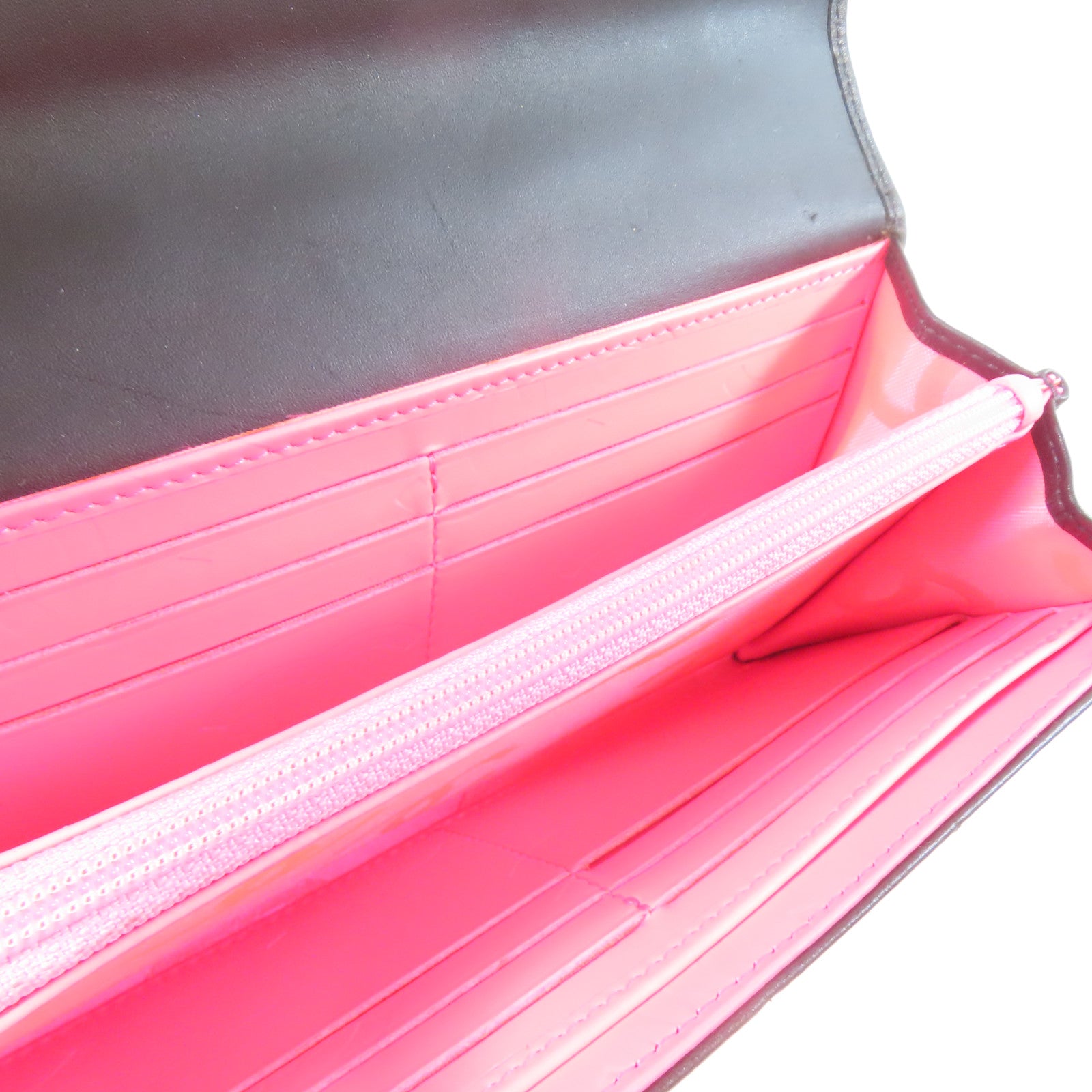 CHANEL 菱格Cambon皮革Cambon Long Wallet銀扣長錢包黑色