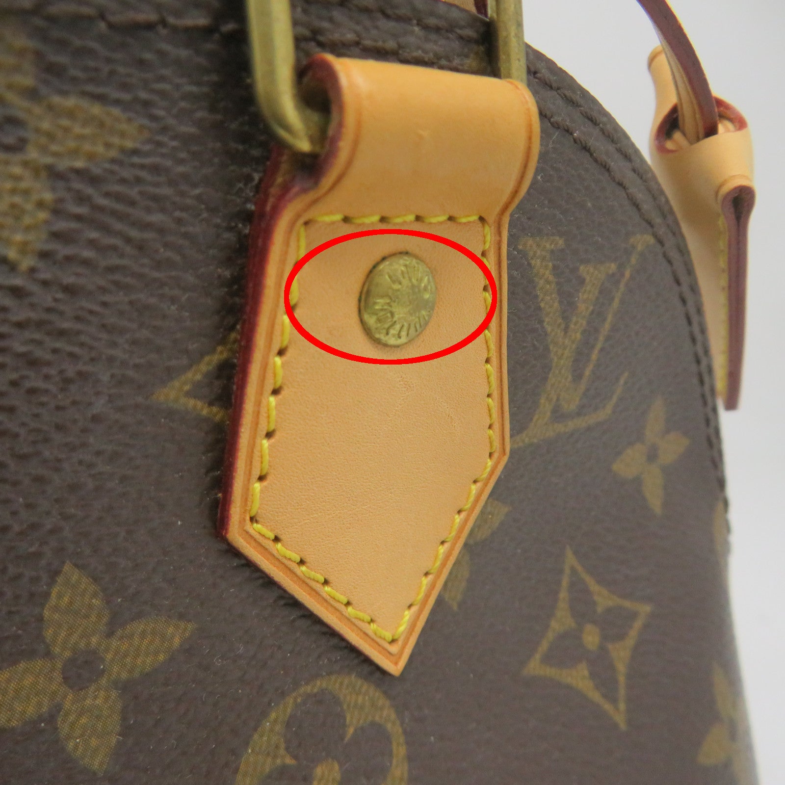 LOUIS VUITTON Monogram Alma BB Gold Buckle Shoulder Bag Brown