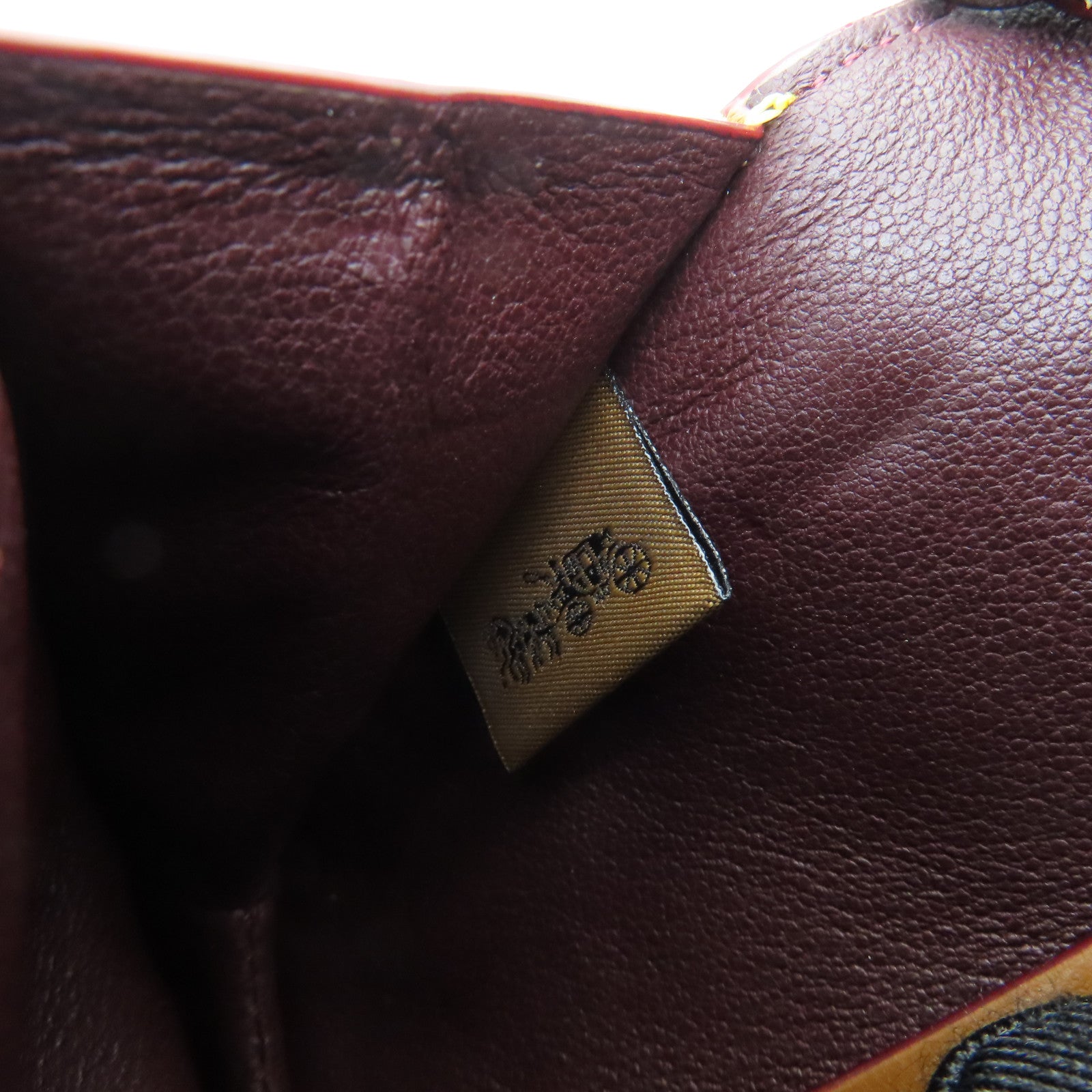 COACH cowhide leather Pouch wallet gold buckle wallet brown