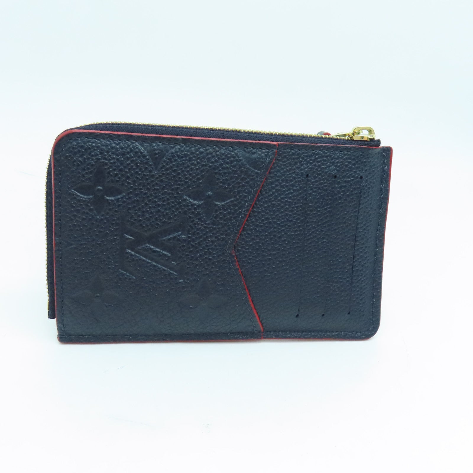 LOUIS VUITTON Monogram Empreinte Recto Verso金扣卡片包蓝色/红色