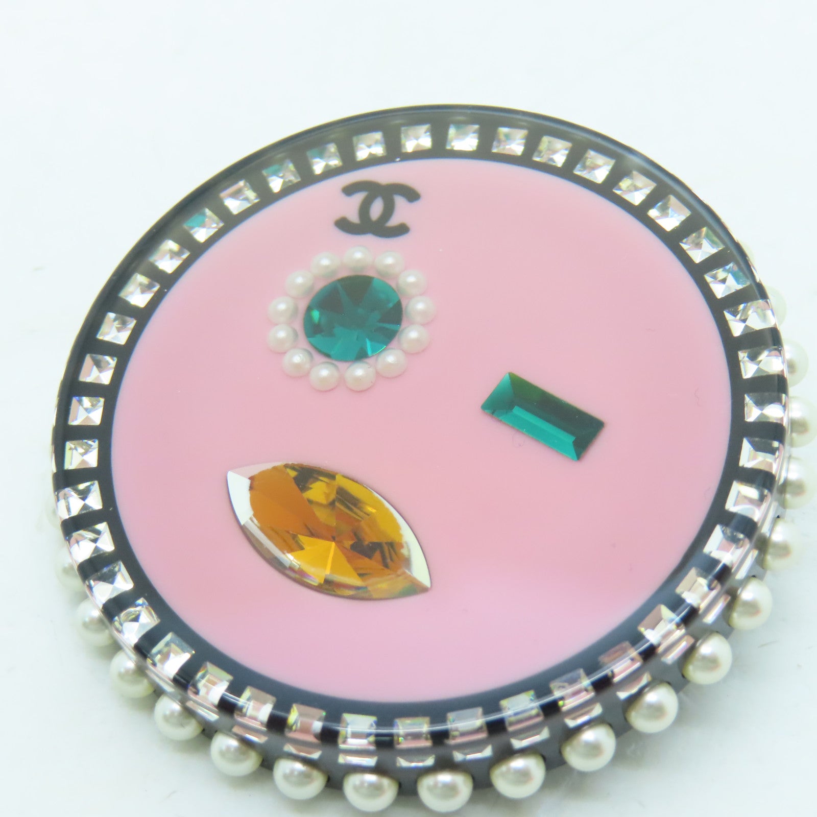 CHANEL Metal Face Brooch brooch pink