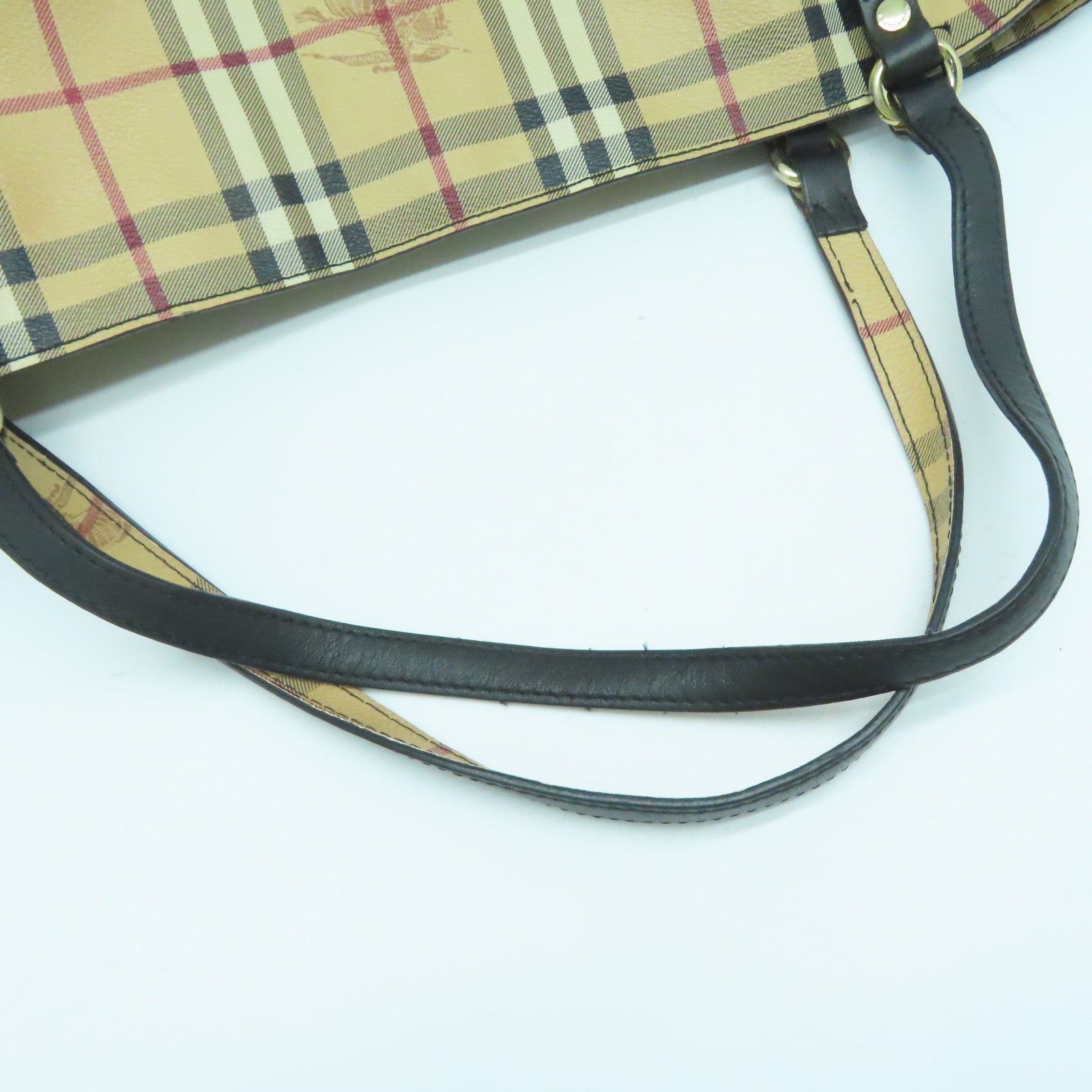 BURBERRY 涂层皮革Shoulder Bag金扣肩背袋米色