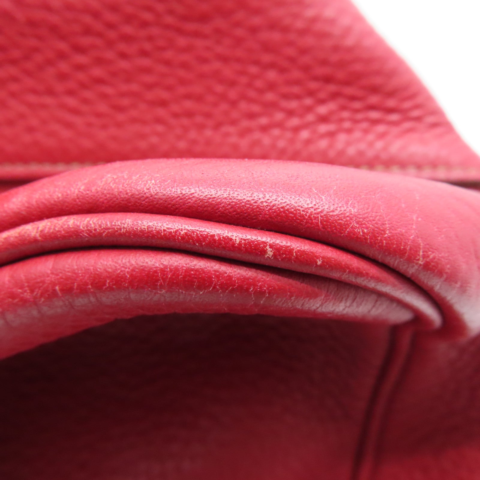 HERMES 【激减优惠】Clemence皮革Victoria银扣肩背袋Rouge Casaque/红色